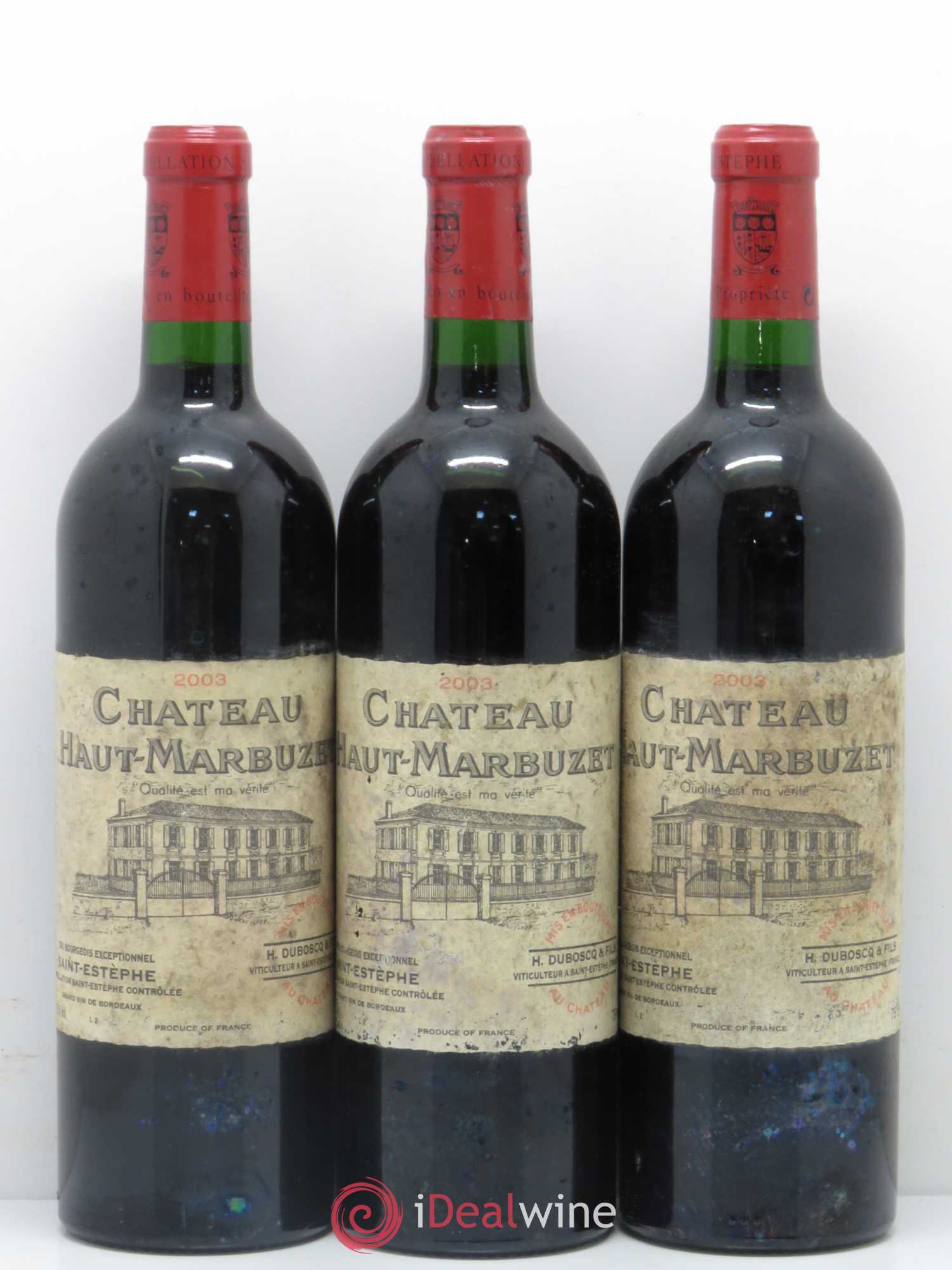 Château Haut Marbuzet 2003 - Lot de 3 bouteilles - 0