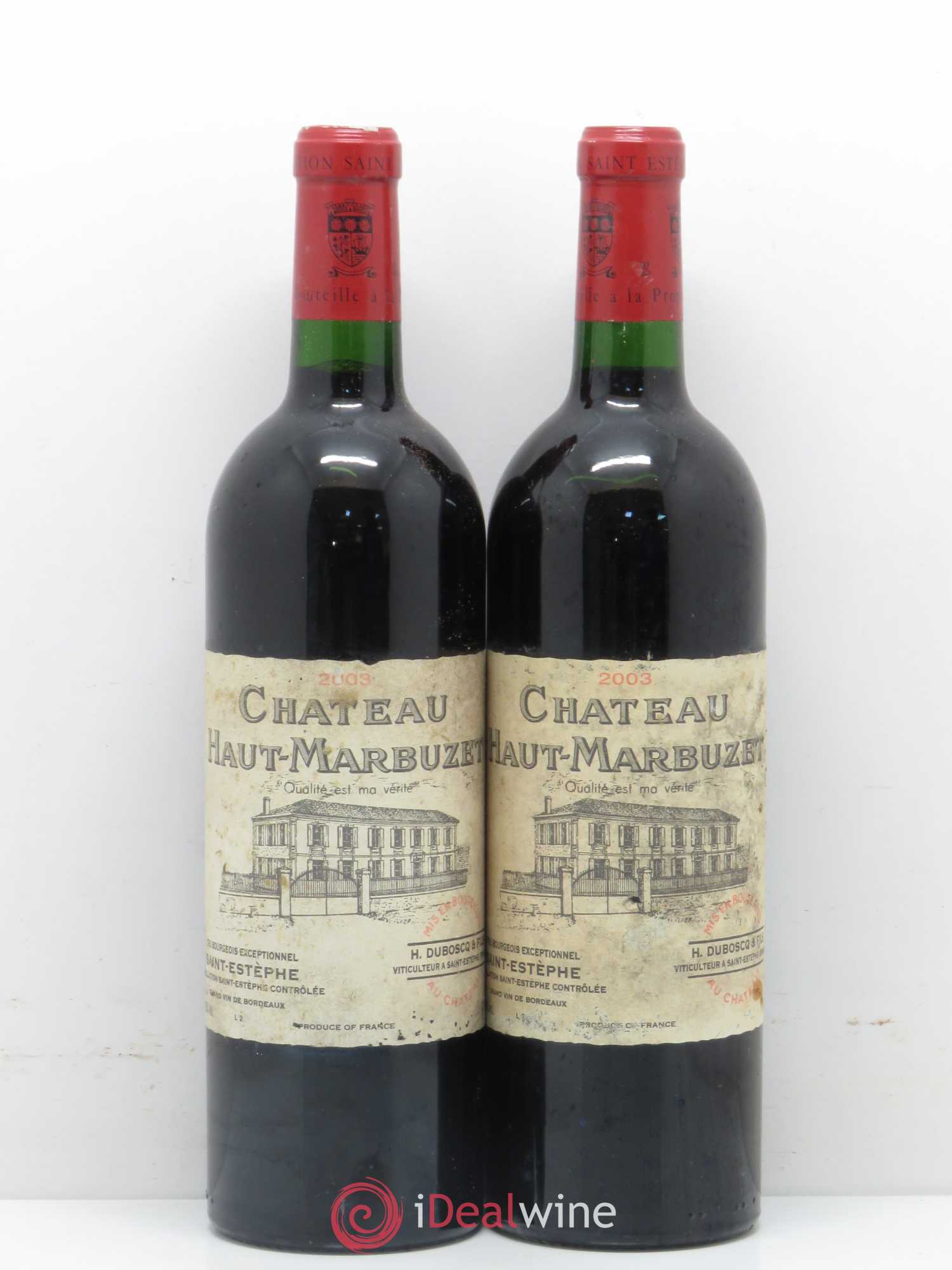 Château Haut Marbuzet 2003 - Lot de 2 bouteilles - 0