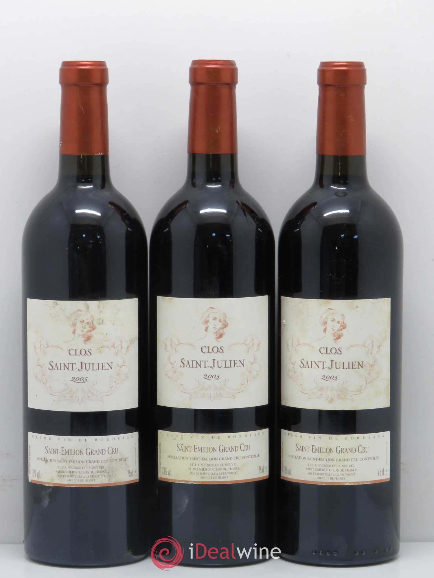 Saint-Émilion Clos Saint Julien 2005 - Lot de 12 bouteilles - 1