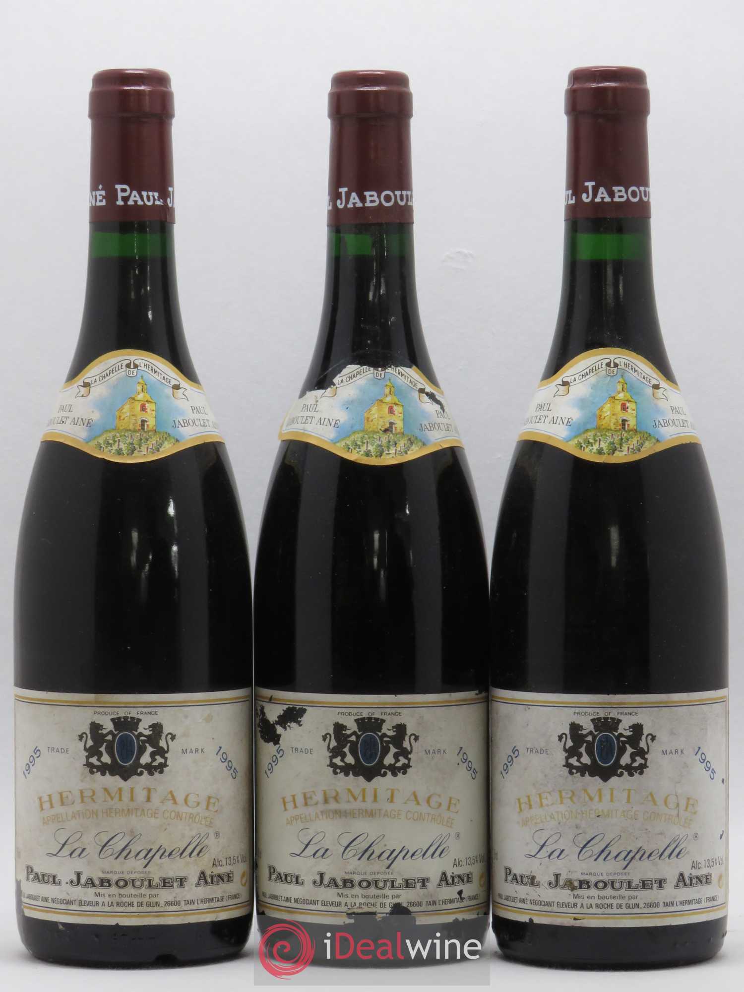 Hermitage La Chapelle Paul Jaboulet Ainé 1995 - Lot de 3 bouteilles - 0