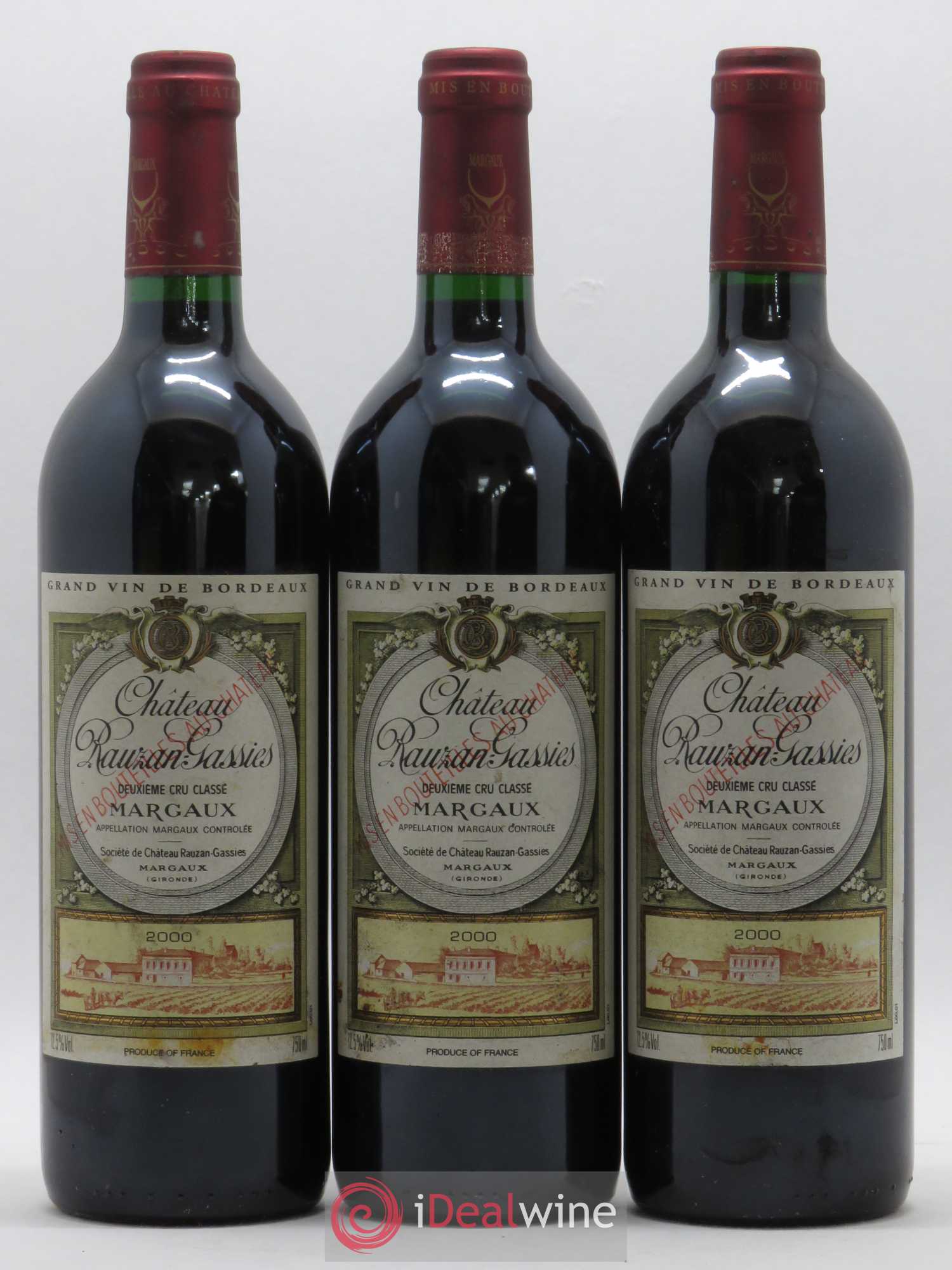 Château Rauzan-Gassies 2ème Grand Cru Classé 2000 - Lot de 6 bouteilles - 1