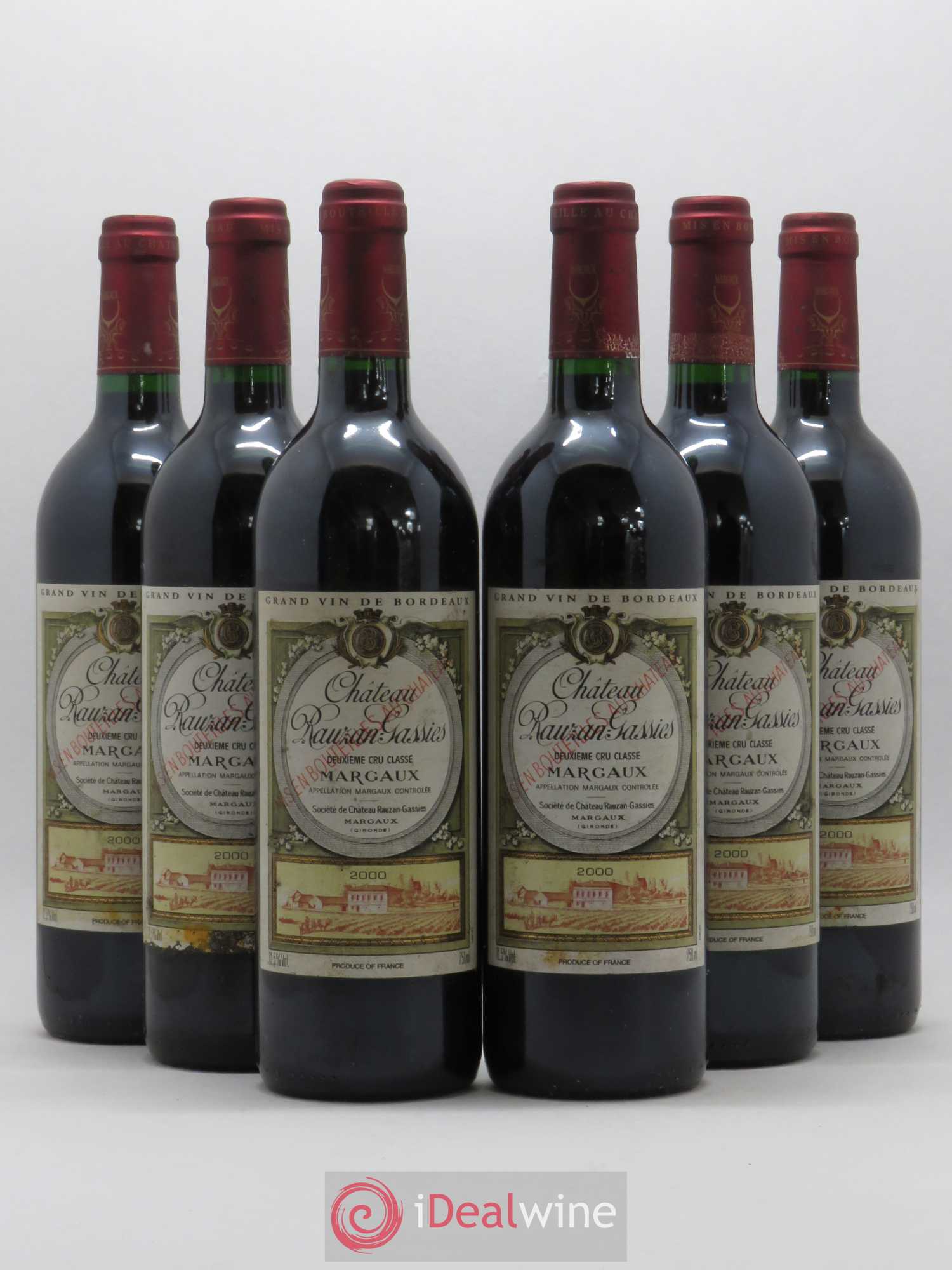 Château Rauzan-Gassies 2ème Grand Cru Classé 2000 - Lot de 6 bouteilles - 0