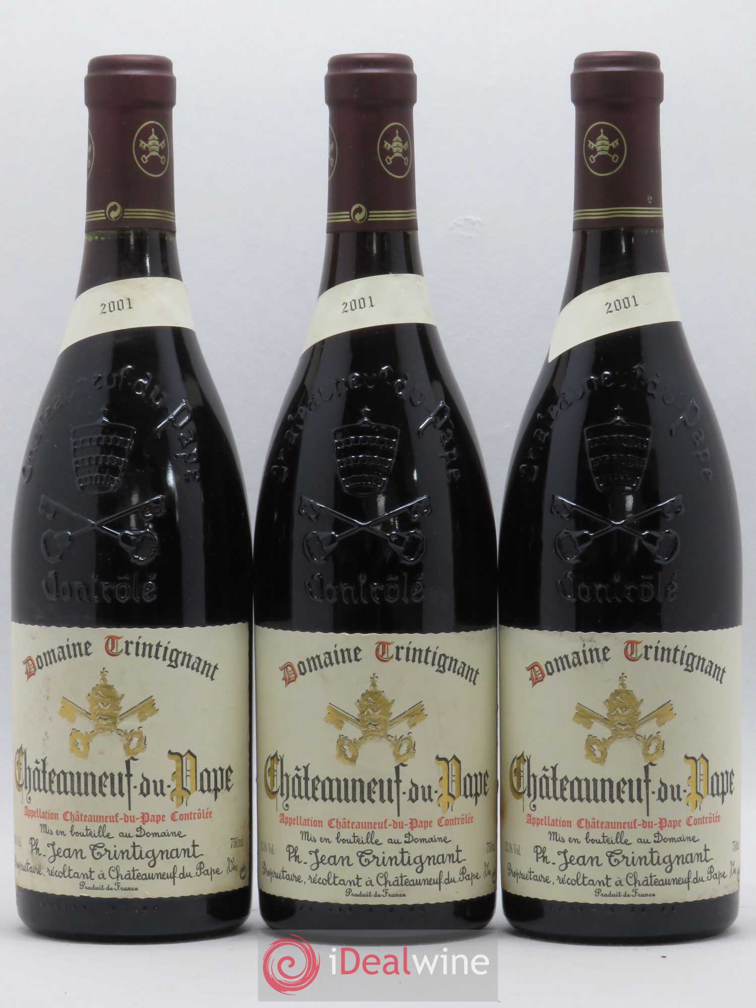 Châteauneuf-du-Pape Jean Trintignant 2001 - Posten von 3 Flaschen - 0