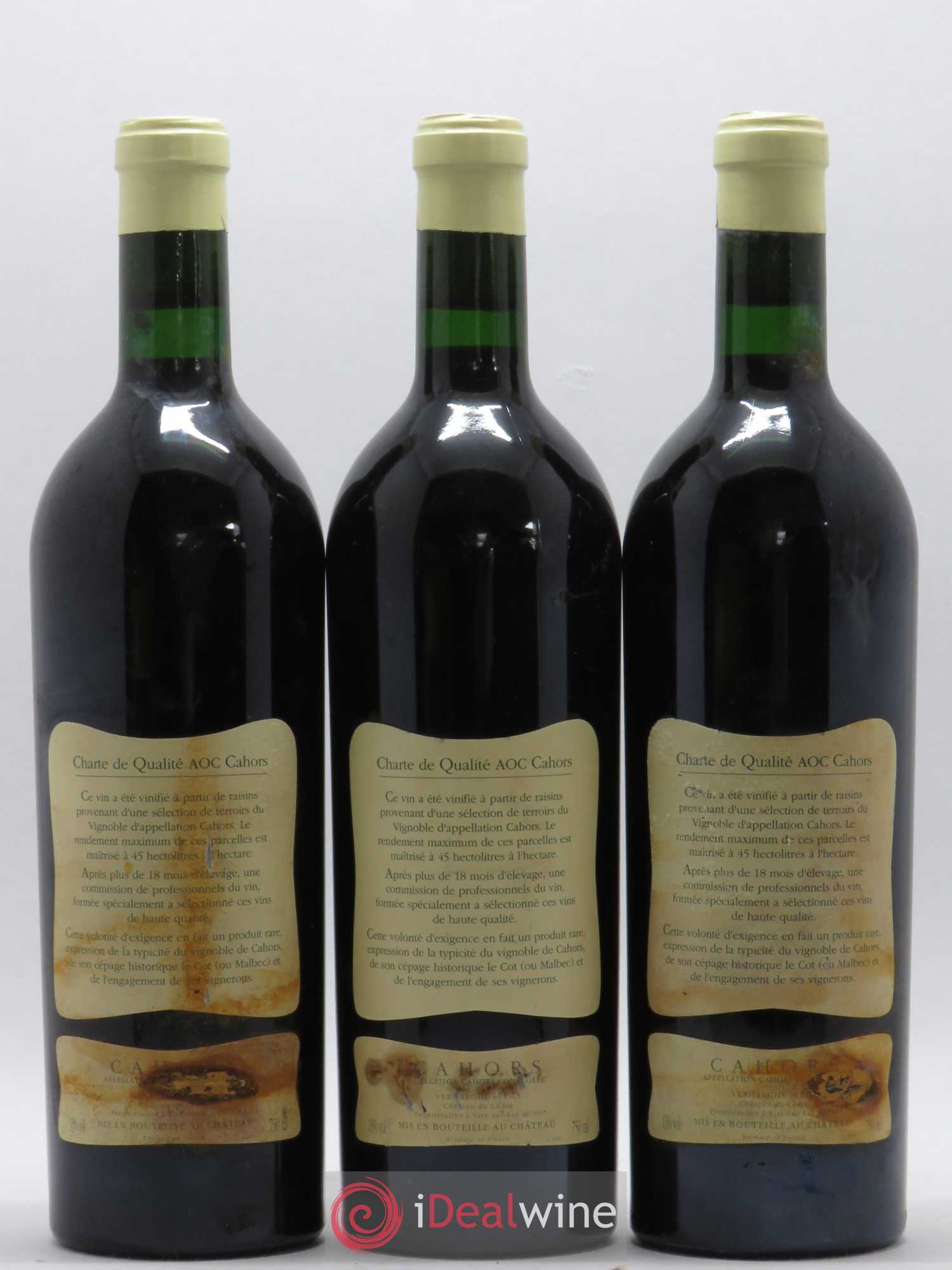 Cahors Château du Cèdre Cuvée Le Cèdre Pascal et Jean-Marc Verhaeghe 1999 - Lot de 6 bouteilles - 4