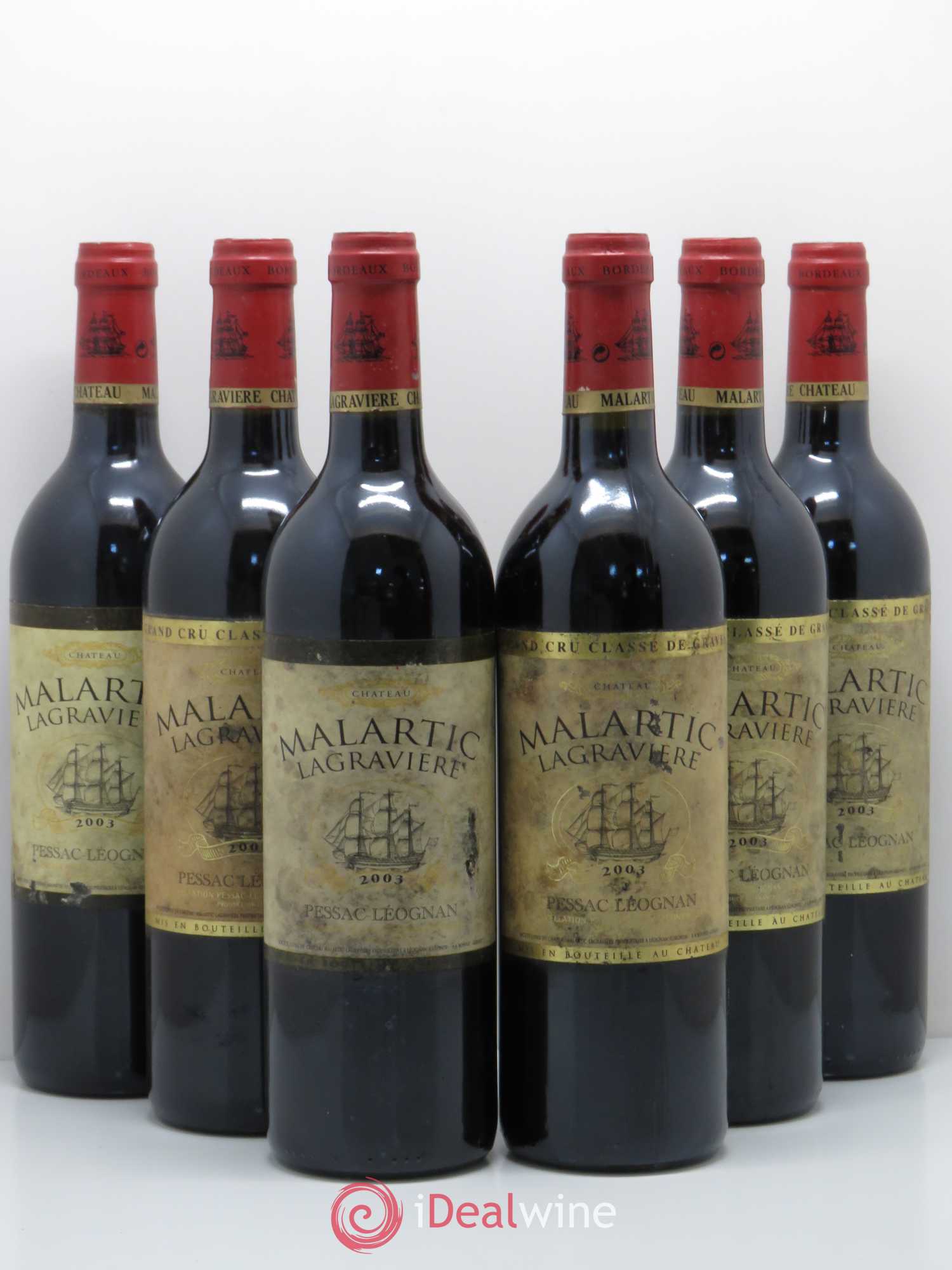 Château Malartic-Lagravière Cru Classé de Graves 2003 - Lot de 6 bouteilles - 0