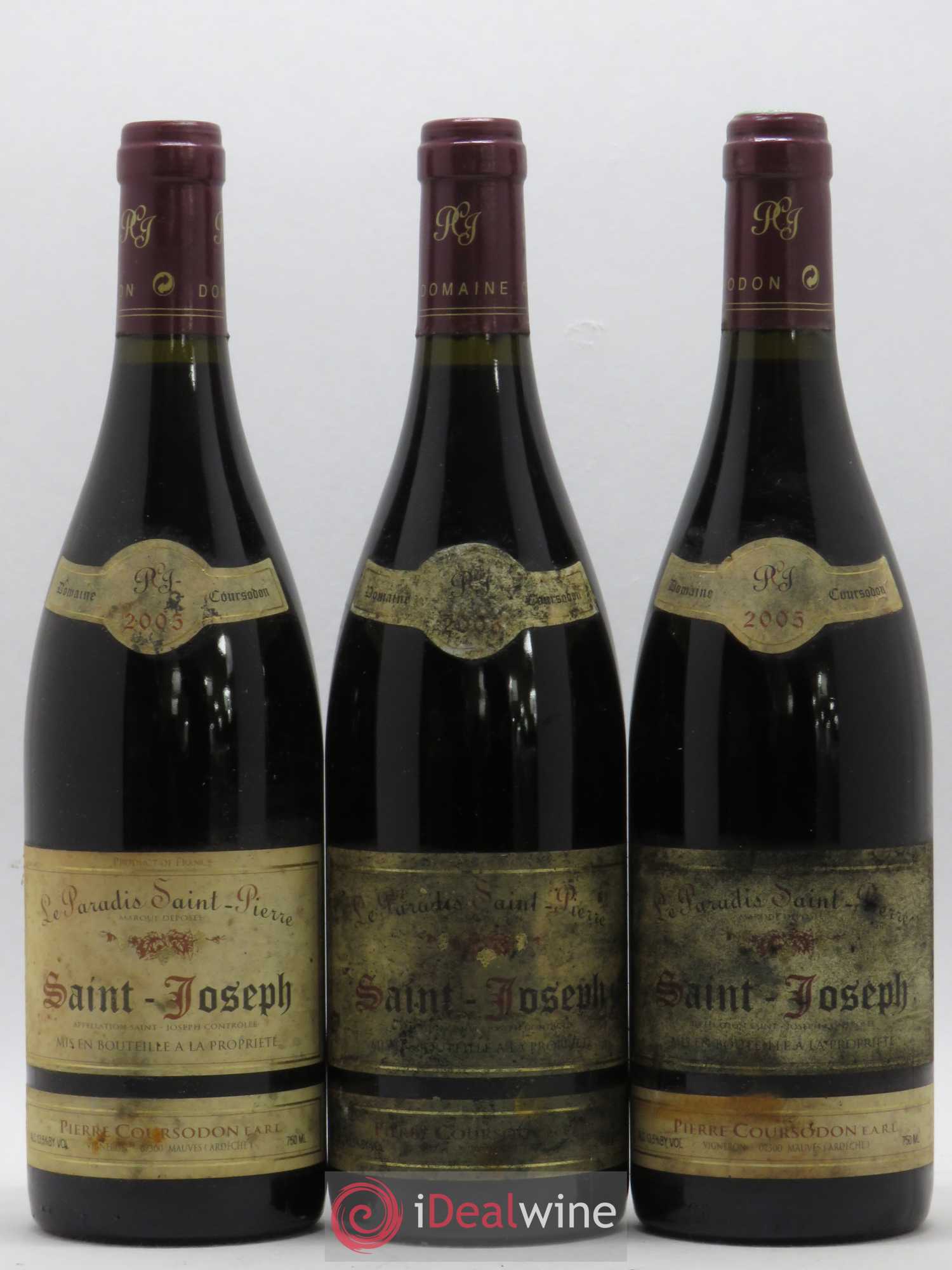 Saint-Joseph Le Paradis Saint-Pierre Pierre et Jérôme Coursodon 2005 - Lot de 3 bouteilles - 0