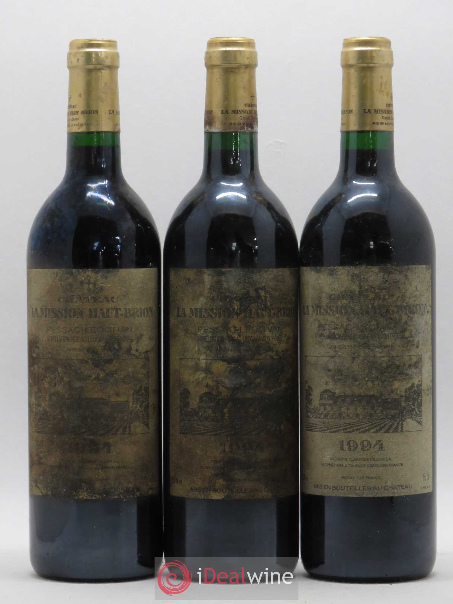 Château la Mission Haut-Brion Cru Classé de Graves 1994 - Lot de 3 bouteilles - 0