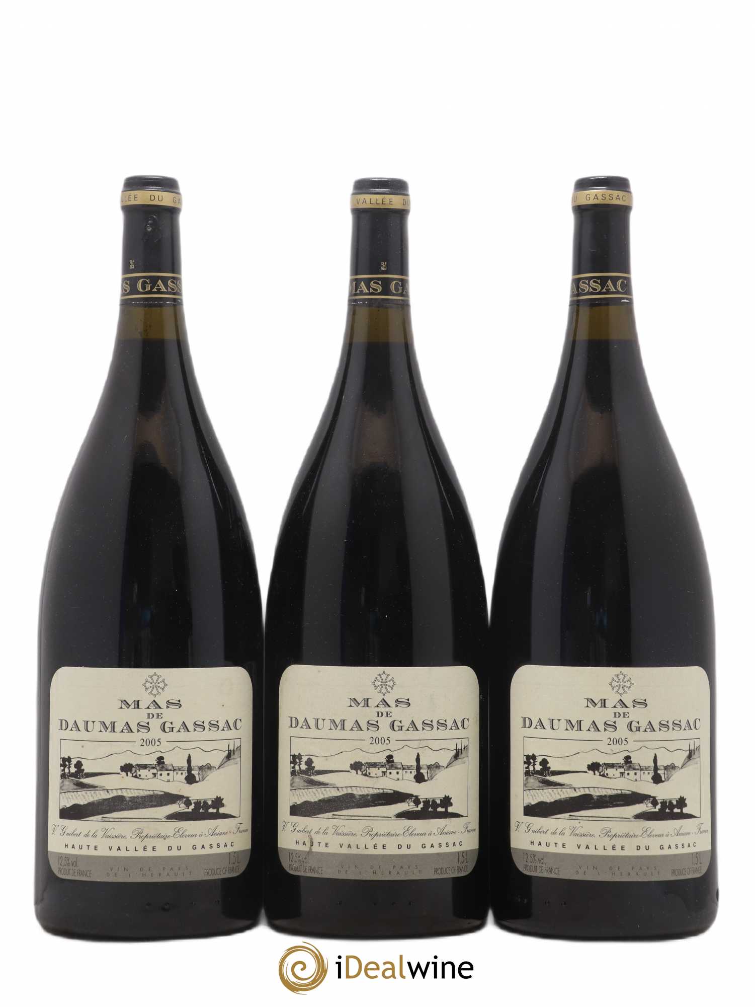 Saint-Guilhem-le-Désert - Cité d'Aniane Mas Daumas Gassac Famille Guibert de La Vaissière 2005 - Lot de 3 magnums - 0