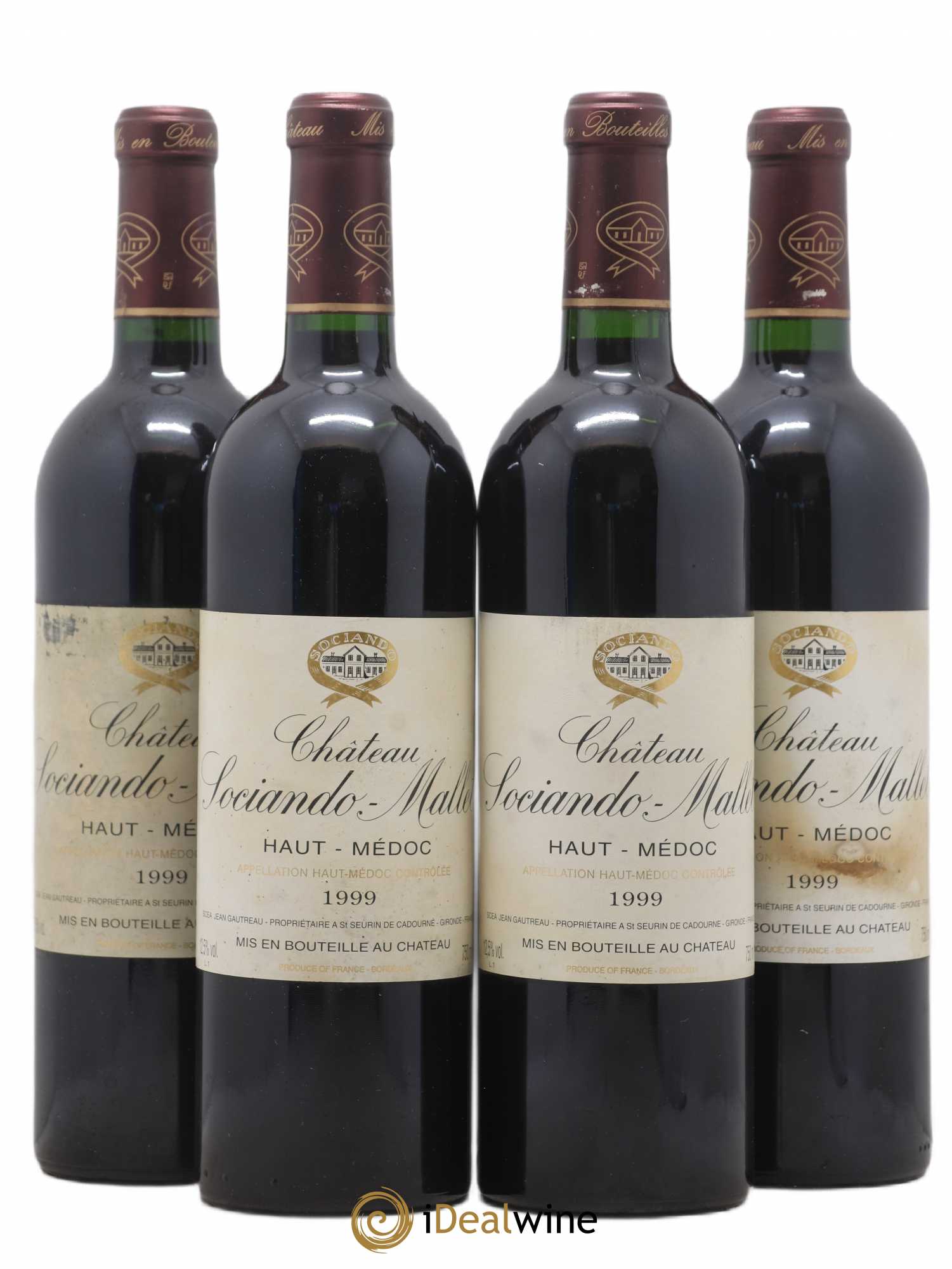 Château Sociando Mallet 1999 - Lot de 4 bouteilles - 0