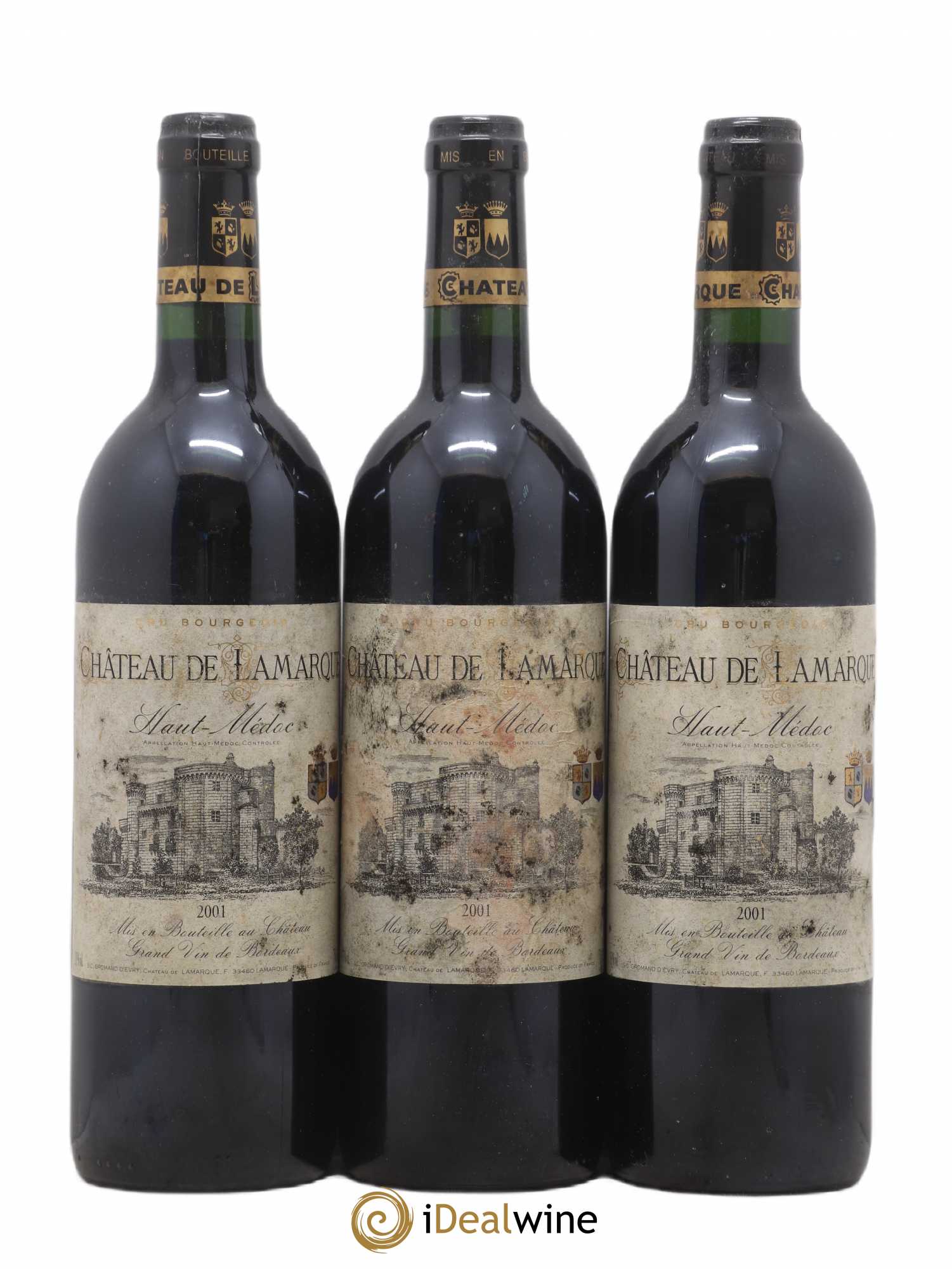 Château de Lamarque Cru Bourgeois 2001 - Lot de 3 bouteilles - 0
