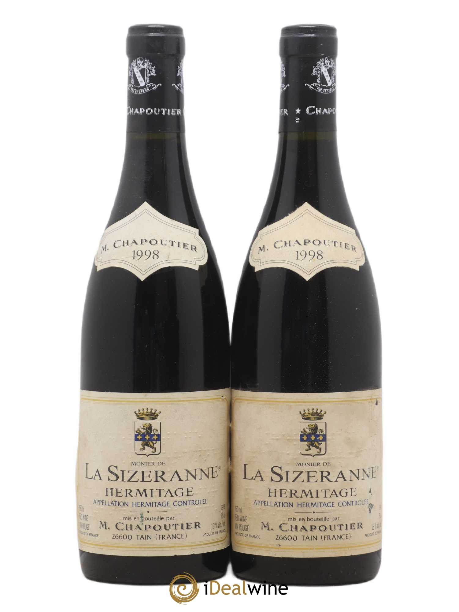 Hermitage Monier de La Sizeranne Chapoutier 1998 - Lot de 2 bouteilles - 0