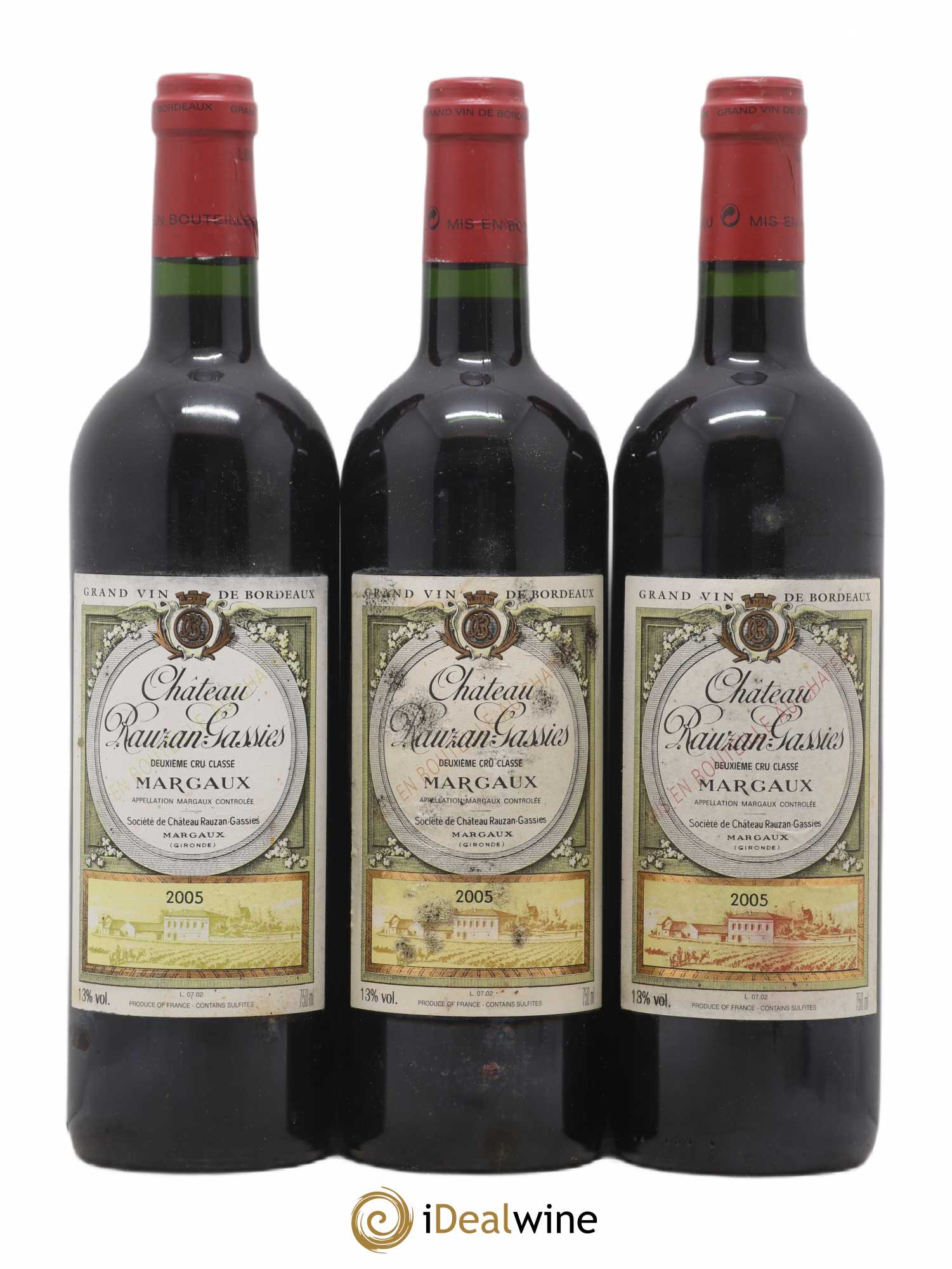 Château Rauzan-Gassies 2ème Grand Cru Classé 2005 - Lot de 3 bouteilles - 0