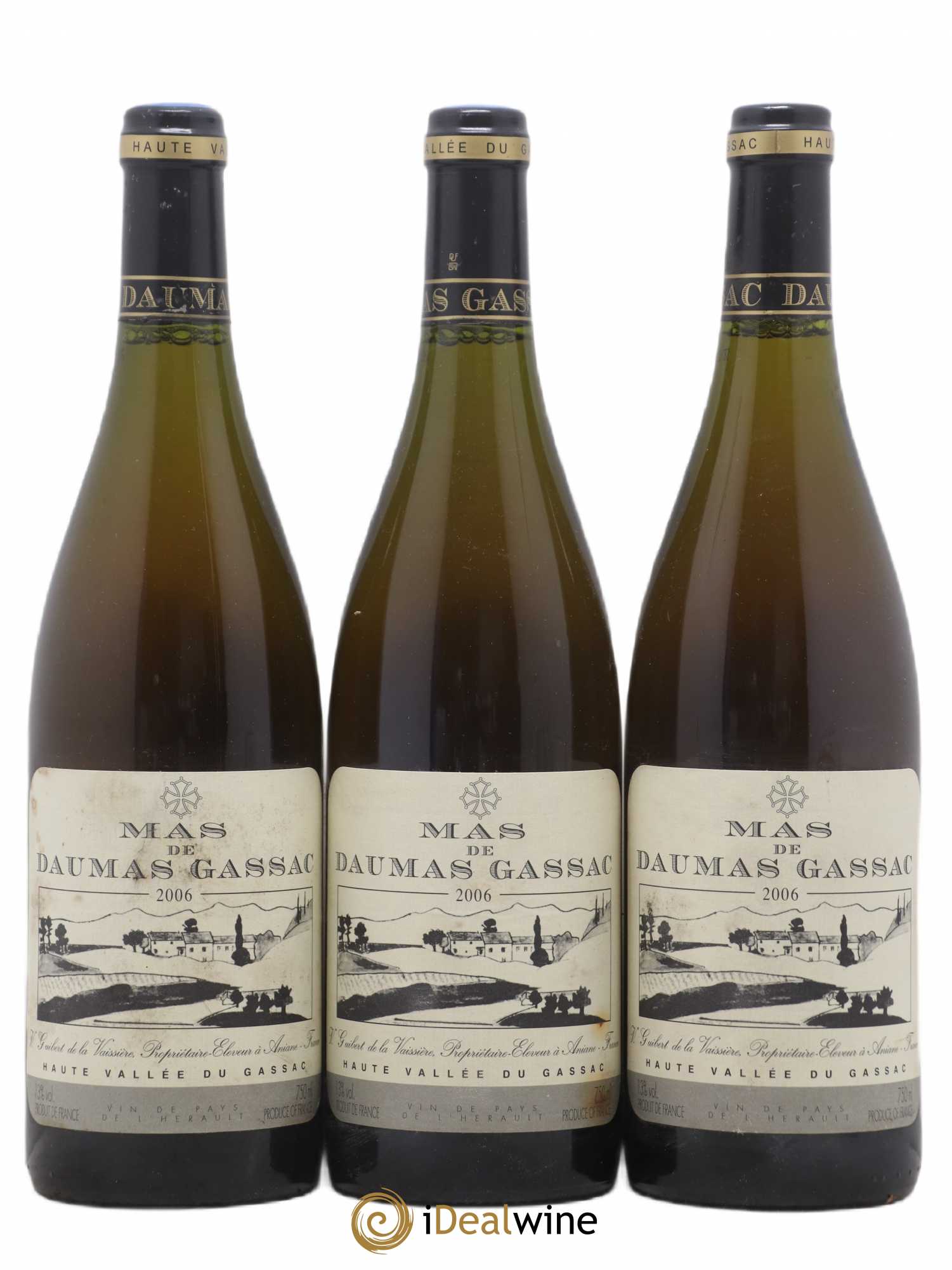 Saint-Guilhem-le-Désert - Cité d'Aniane Mas Daumas Gassac Famille Guibert de La Vaissière 2006 - Lot de 3 bouteilles - 0