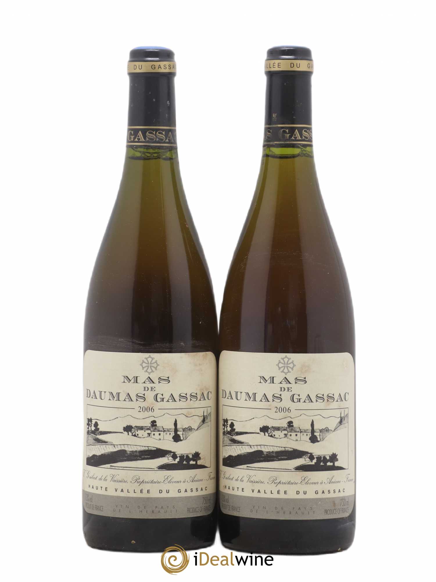 Saint-Guilhem-le-Désert - Cité d'Aniane Mas Daumas Gassac Famille Guibert de La Vaissière 2006 - Lot de 2 bouteilles - 0
