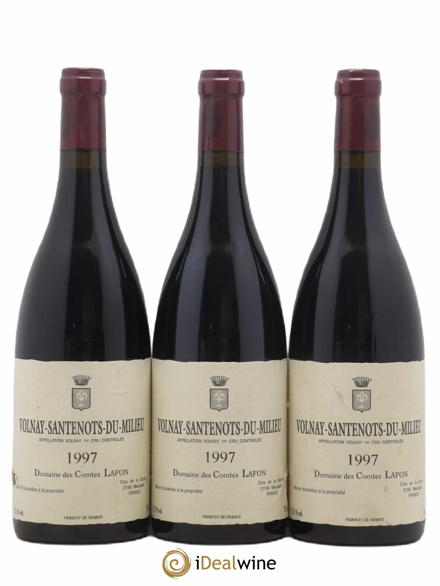 Volnay 1er Cru Santenots du Milieu Comtes Lafon (Domaine des) 1997 - Lotto di 3 bottiglie - 0