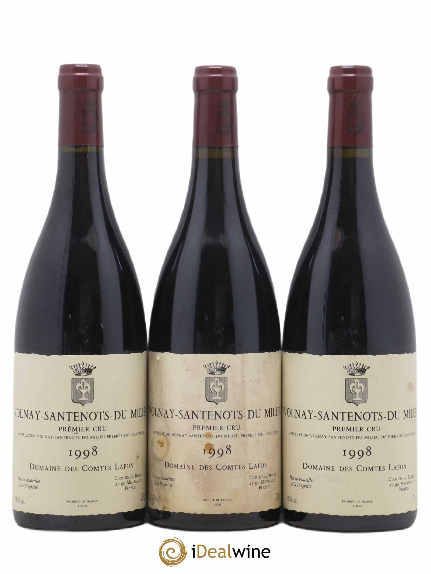 Volnay 1er Cru Santenots du Milieu Comtes Lafon (Domaine des) 1998 - Lot de 3 bouteilles - 0