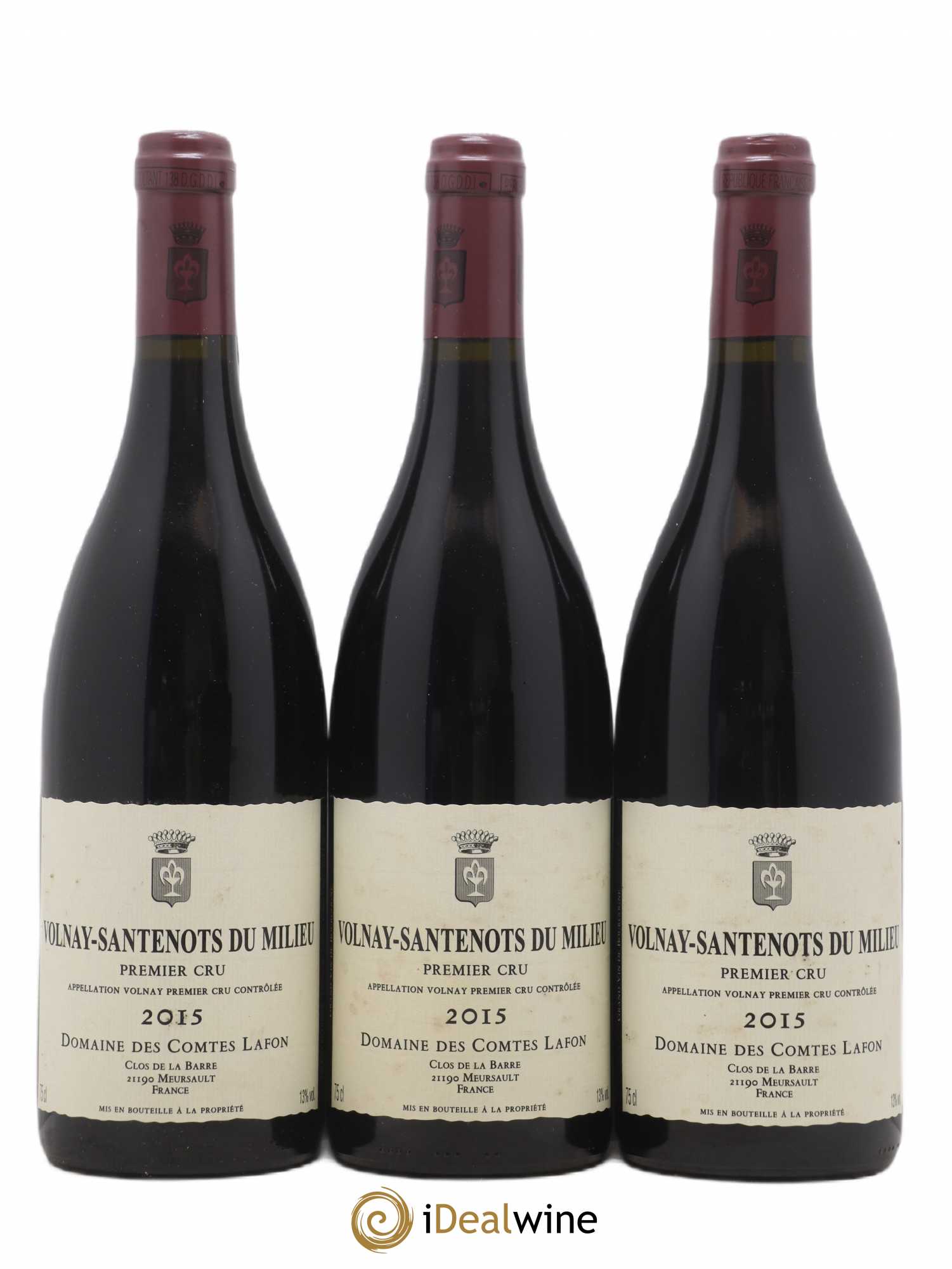 Volnay 1er Cru Santenots du Milieu Comtes Lafon (Domaine des) 2015 - Lot de 3 bouteilles - 0