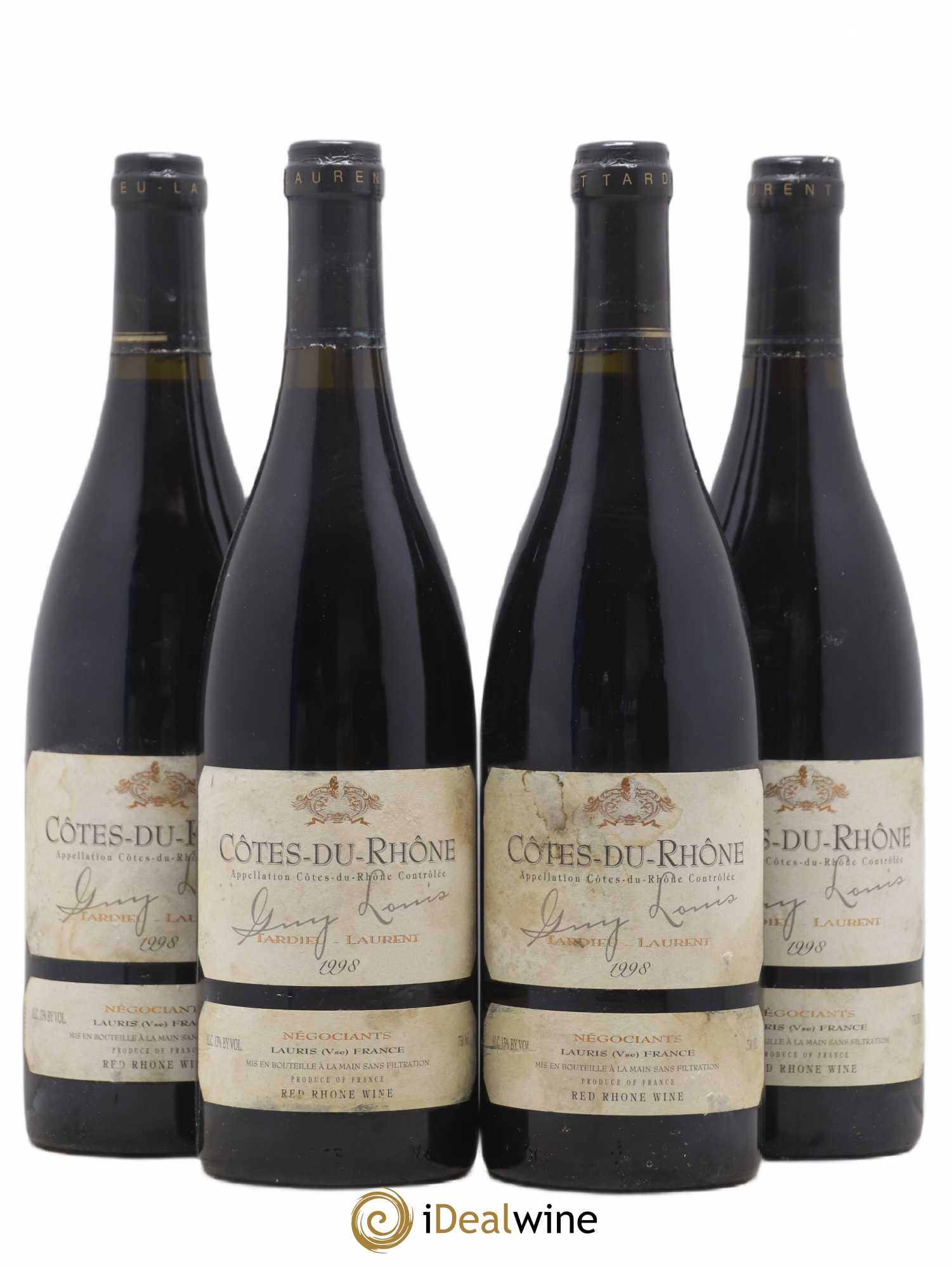Côtes-du-Rhône Cuvee Guy Louis Tardieu Laurent 1998 - Posten von 4 Flaschen - 0