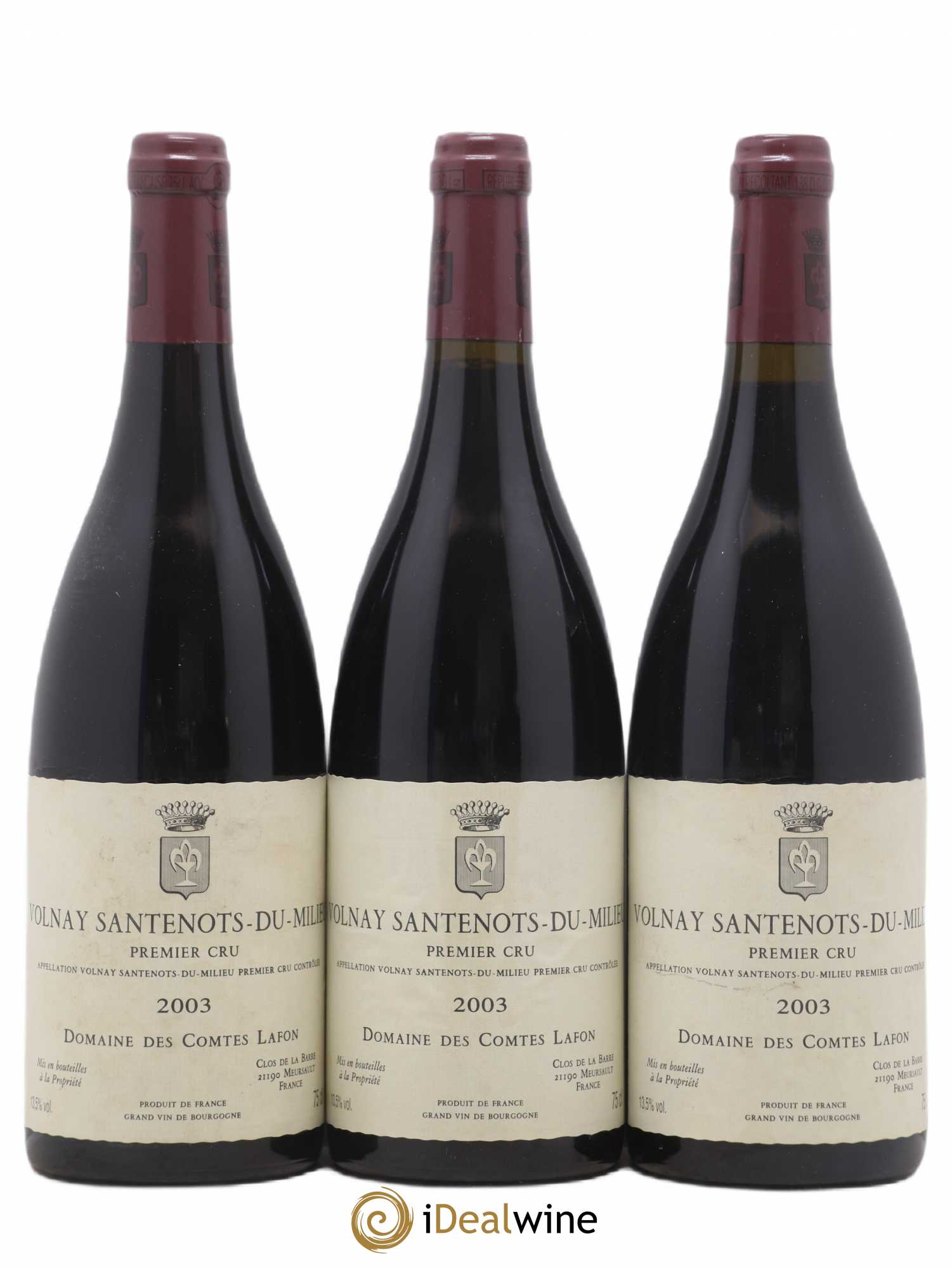 Volnay 1er Cru Santenots du Milieu Comtes Lafon (Domaine des) 2003 - Lot de 3 bouteilles - 0