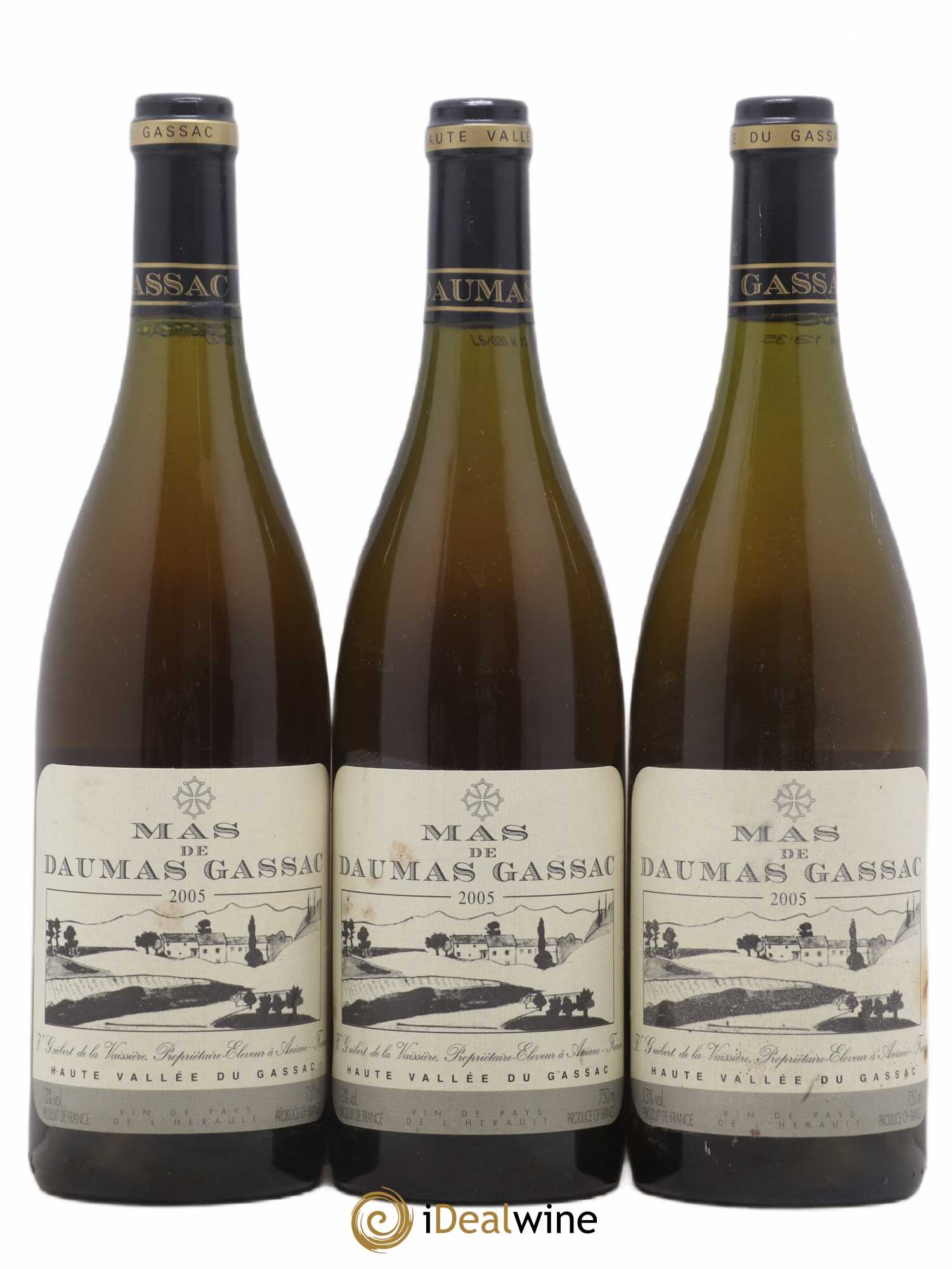 Saint-Guilhem-le-Désert - Cité d'Aniane Mas Daumas Gassac Famille Guibert de La Vaissière 2005 - Lot de 3 bouteilles - 0