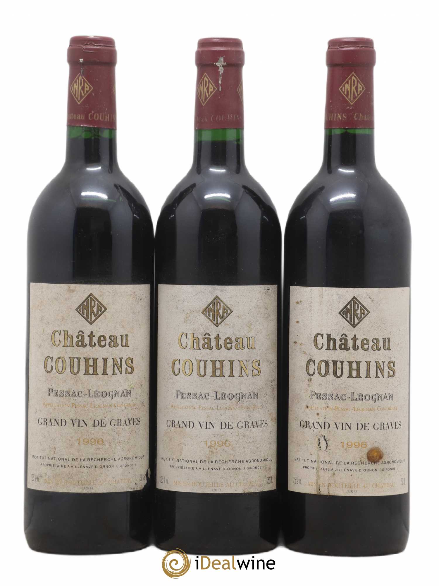 Château Couhins 1996 - Lot de 3 bouteilles - 0