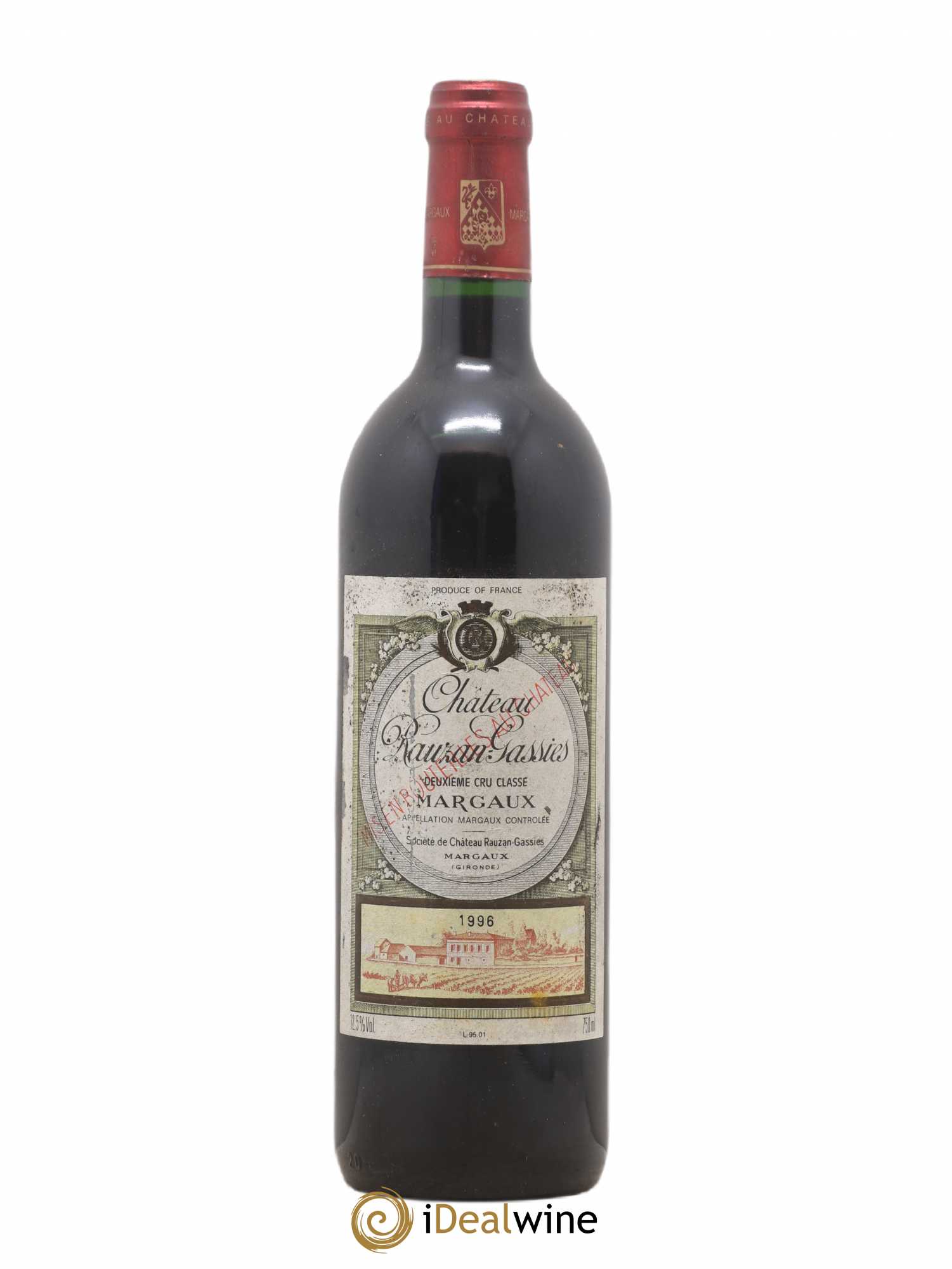 Château Rauzan-Gassies 2ème Grand Cru Classé 1996 - Lot de 1 bouteille - 0
