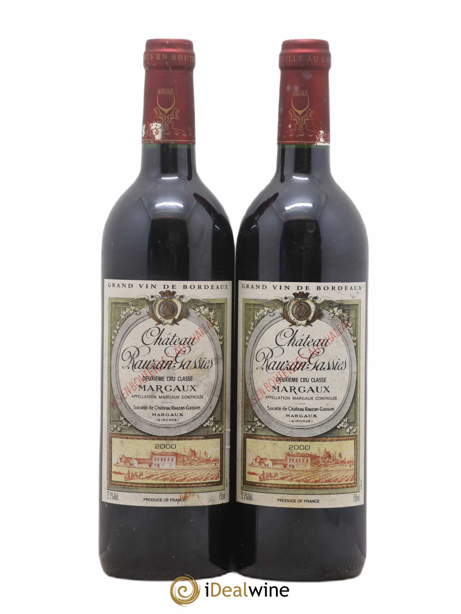 Château Rauzan-Gassies 2ème Grand Cru Classé 2000 - Lot de 2 bouteilles - 0
