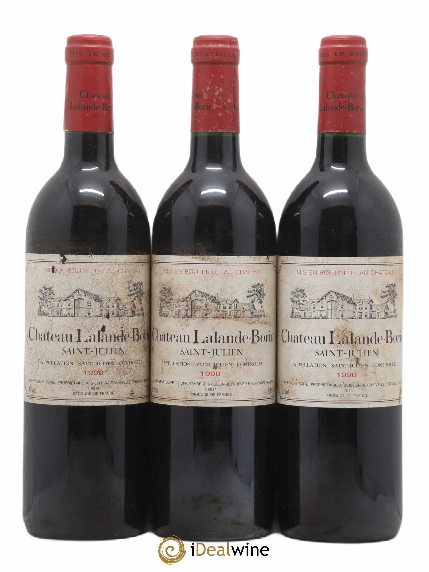 Château Lalande Borie 1990 - Lot de 3 bouteilles - 0