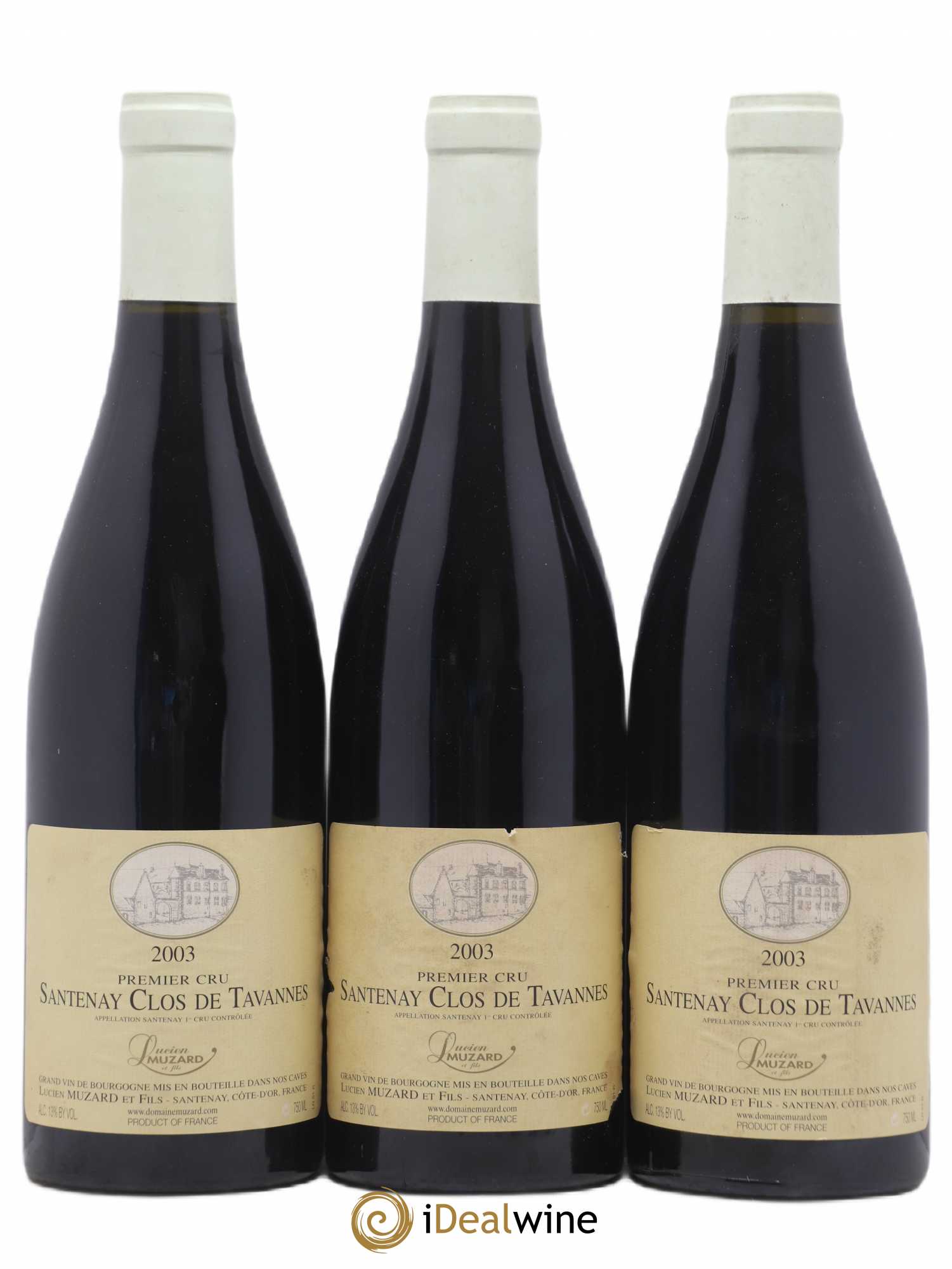 Santenay 1er Cru Clos de Tavannes Lucien Muzard et Fils 2003 - Lot de 3 bouteilles - 0
