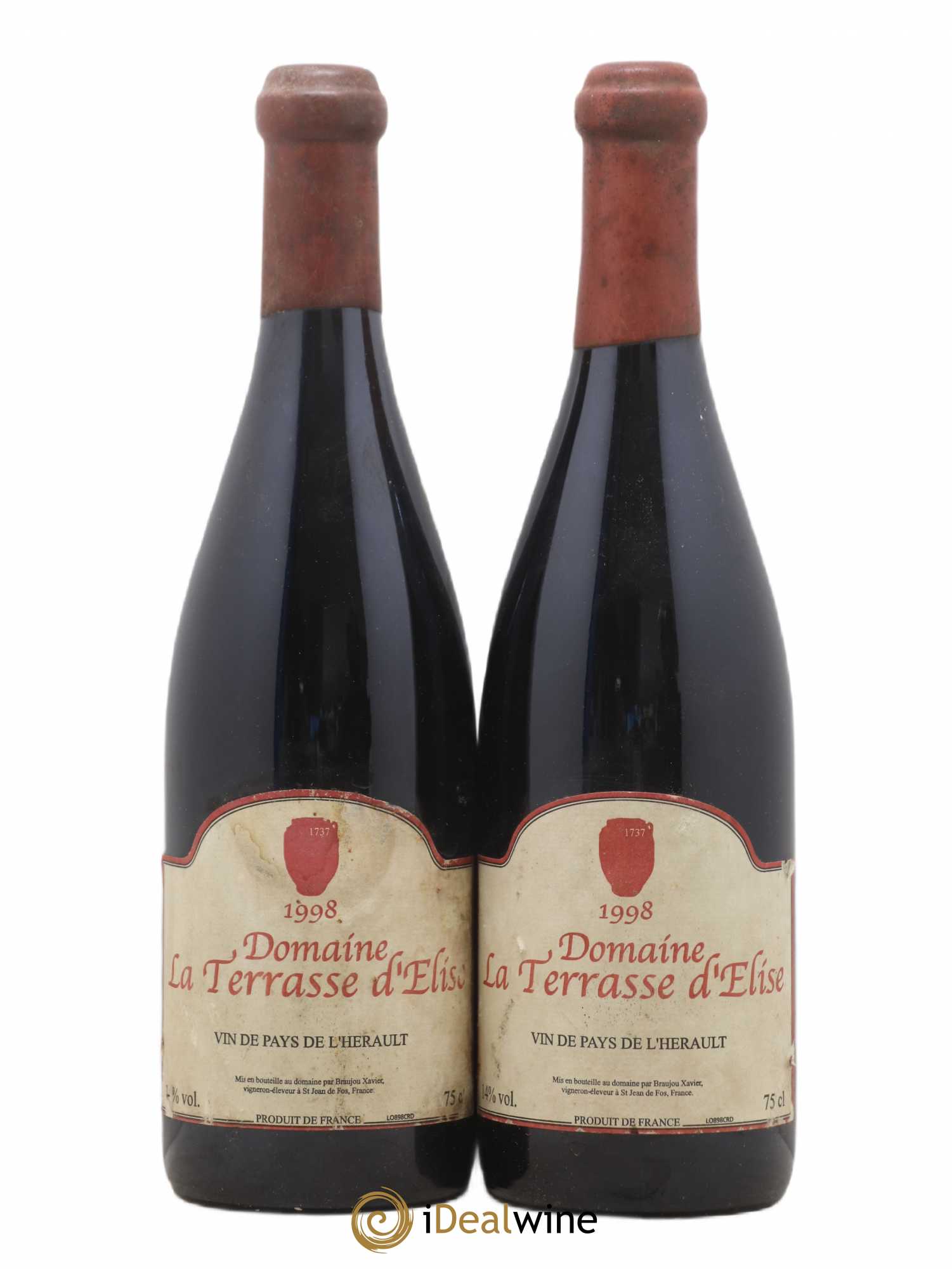 Pays d'Hérault Domaine La Terrasse d'Elise 1998 - Posten von 2 Flaschen - 0