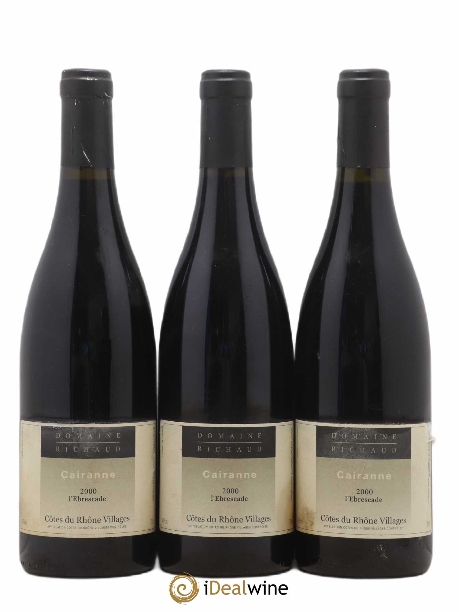 Cairanne Ebrescade Marcel Richaud 2000 - Lot de 3 bouteilles - 0