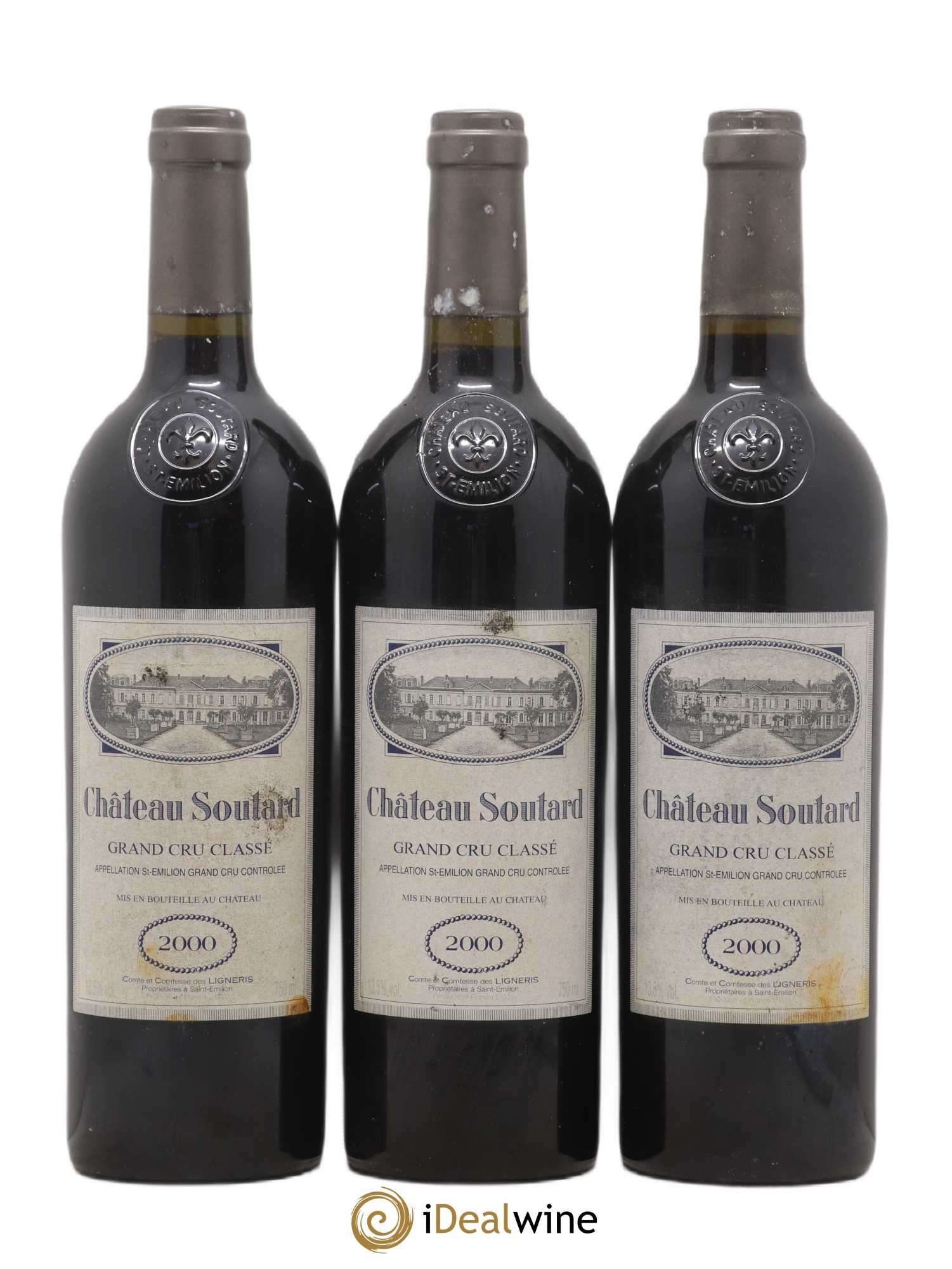 Château Soutard Grand Cru Classé 2000 - Lot de 3 bouteilles - 0