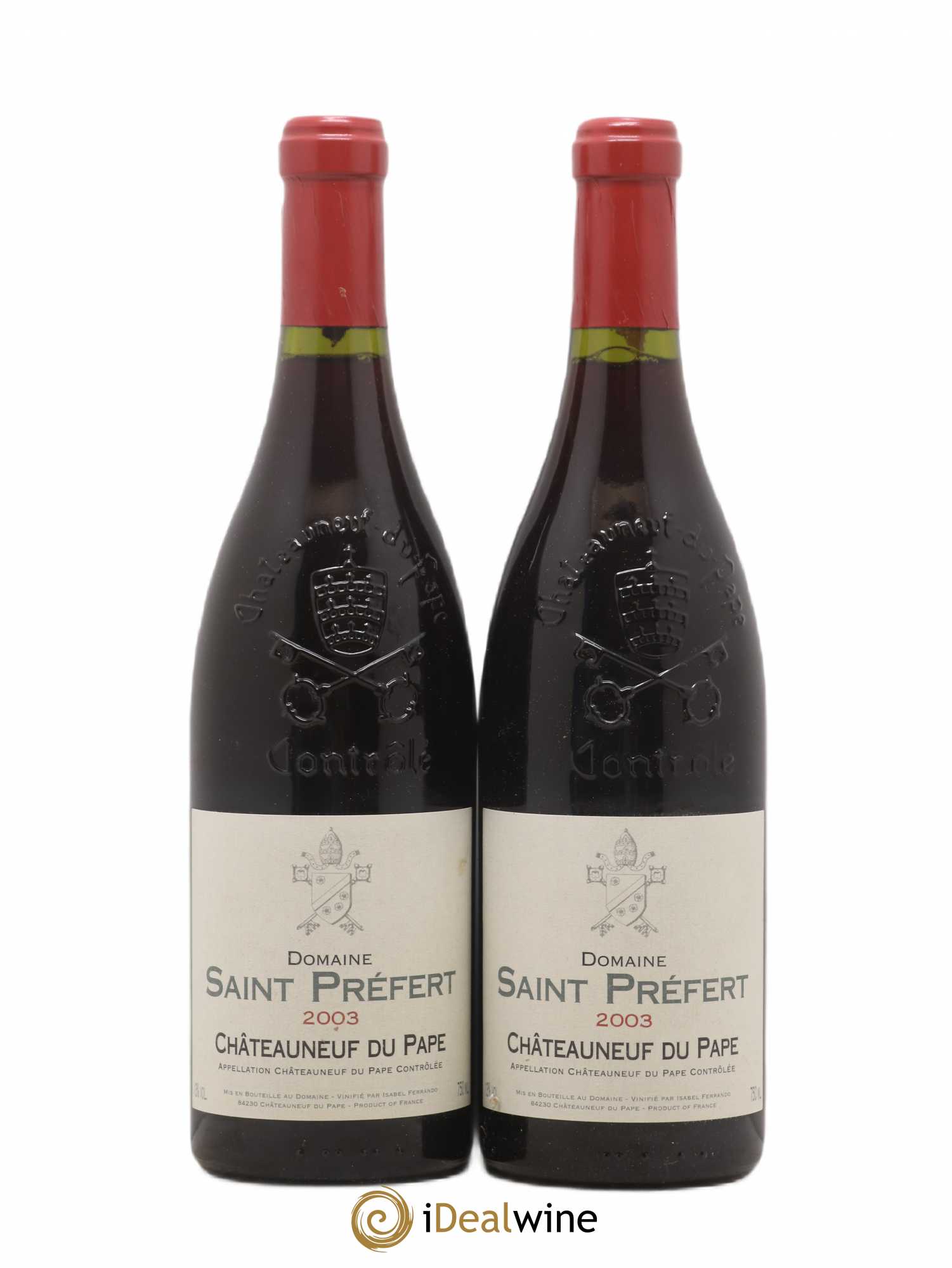 Châteauneuf-du-Pape Domaine Saint-Préfert 2003 - Lot de 2 bouteilles - 0