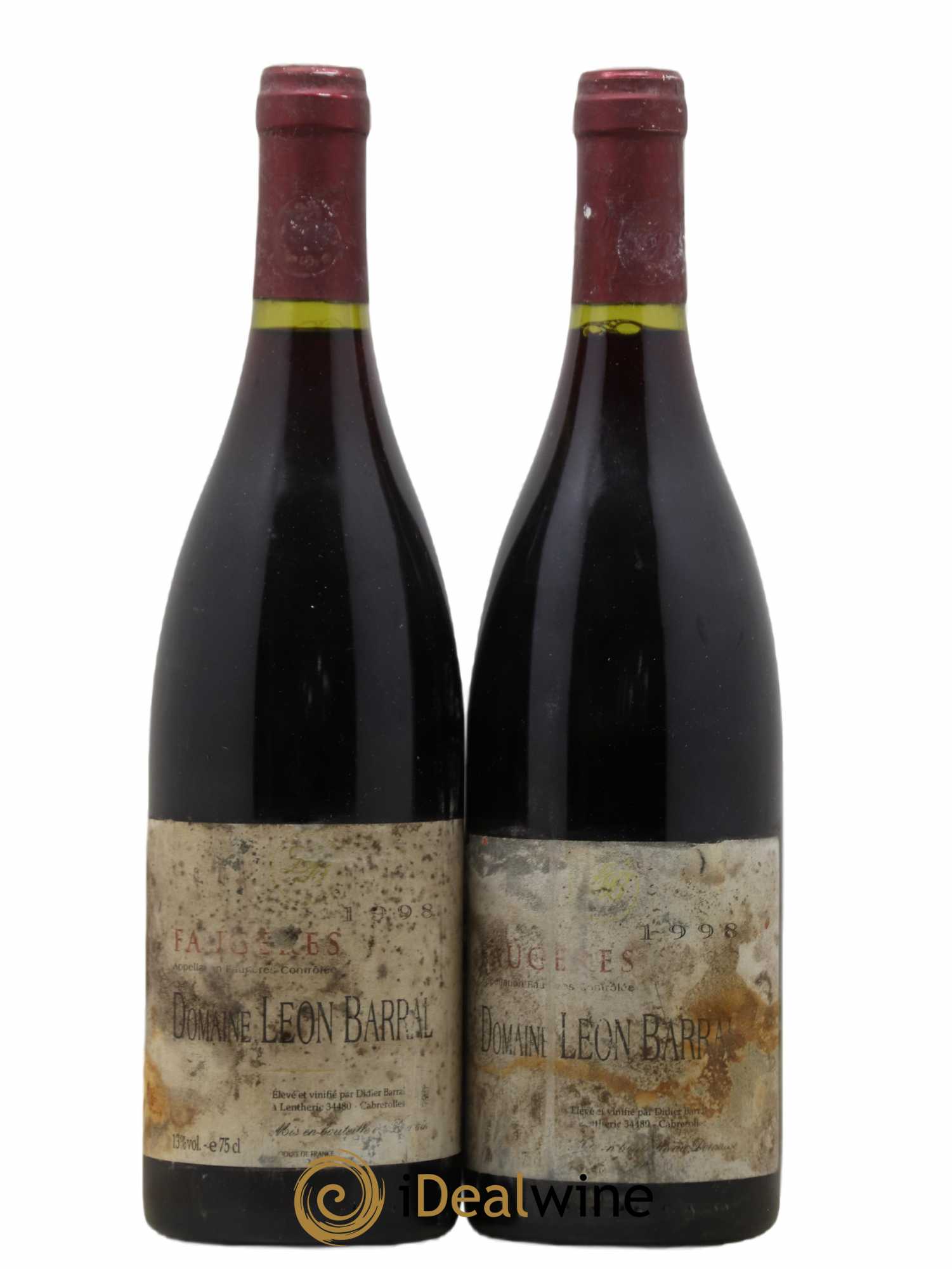 Faugères Domaine Léon Barral 1998 - Lot de 2 bouteilles - 0