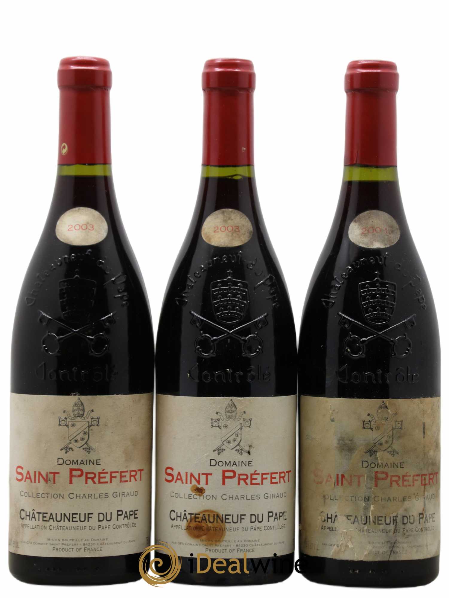 Châteauneuf-du-Pape Collection Charles Giraud Domaine Saint-Préfert 2003 - Lot de 3 bouteilles - 0