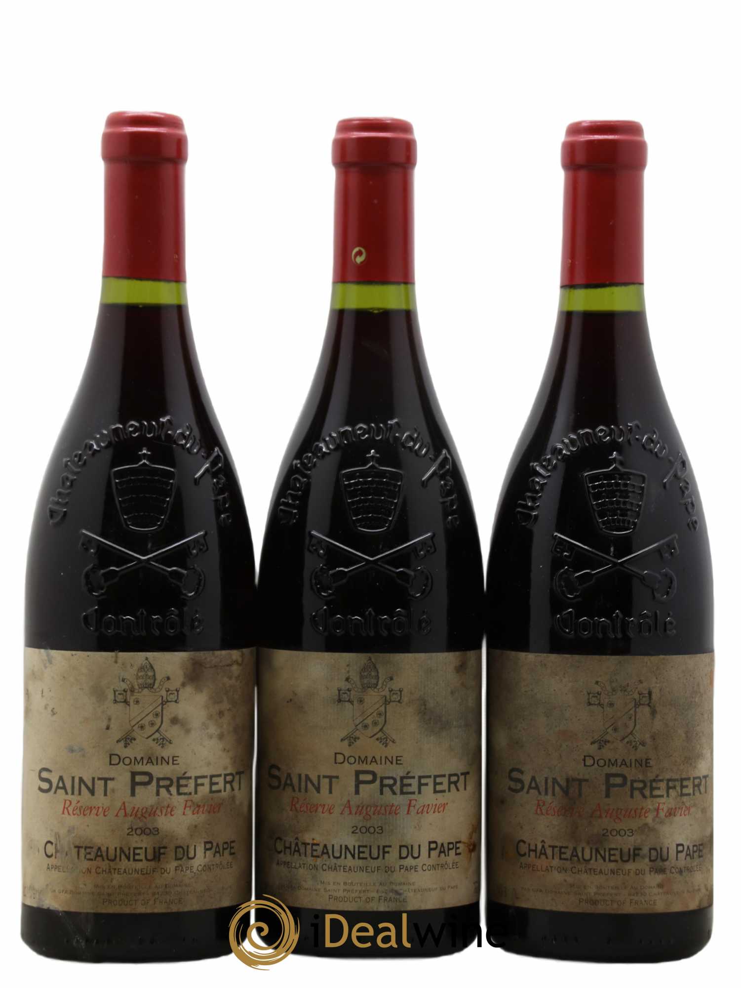 Châteauneuf-du-Pape Réserve Auguste Favier Domaine Saint-Préfert 2003 - Lot de 3 bouteilles - 0