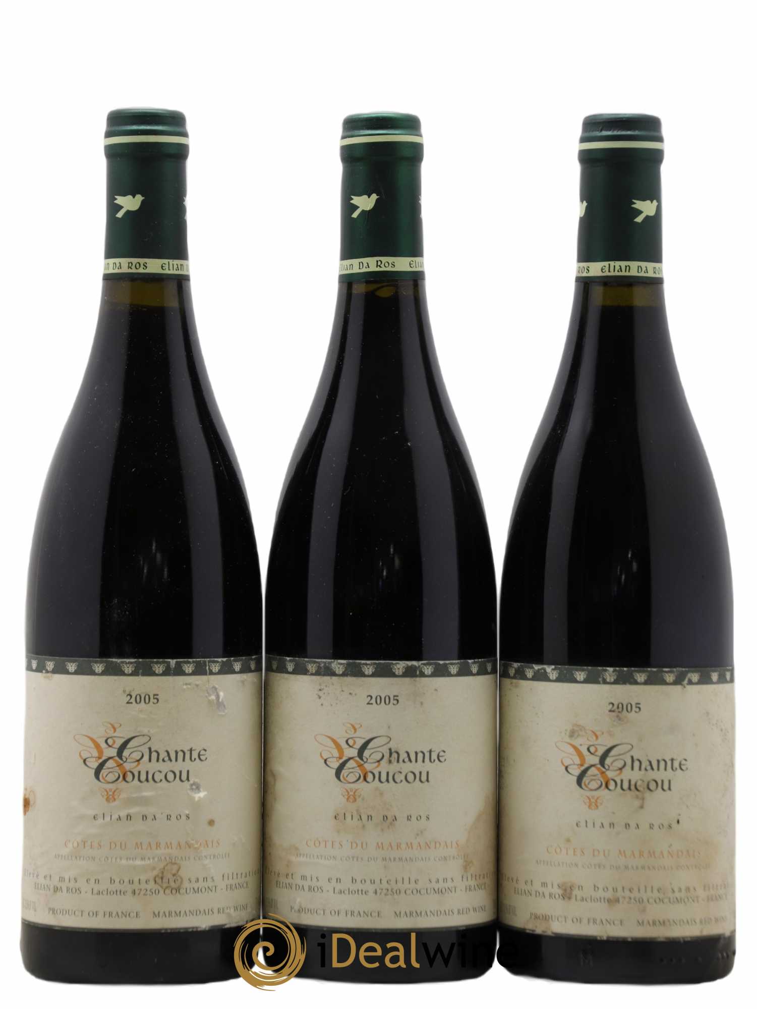 Côtes du Marmandais Chante Coucou Elian Da Ros (Domaine) 2005 - Lot de 3 bouteilles - 0