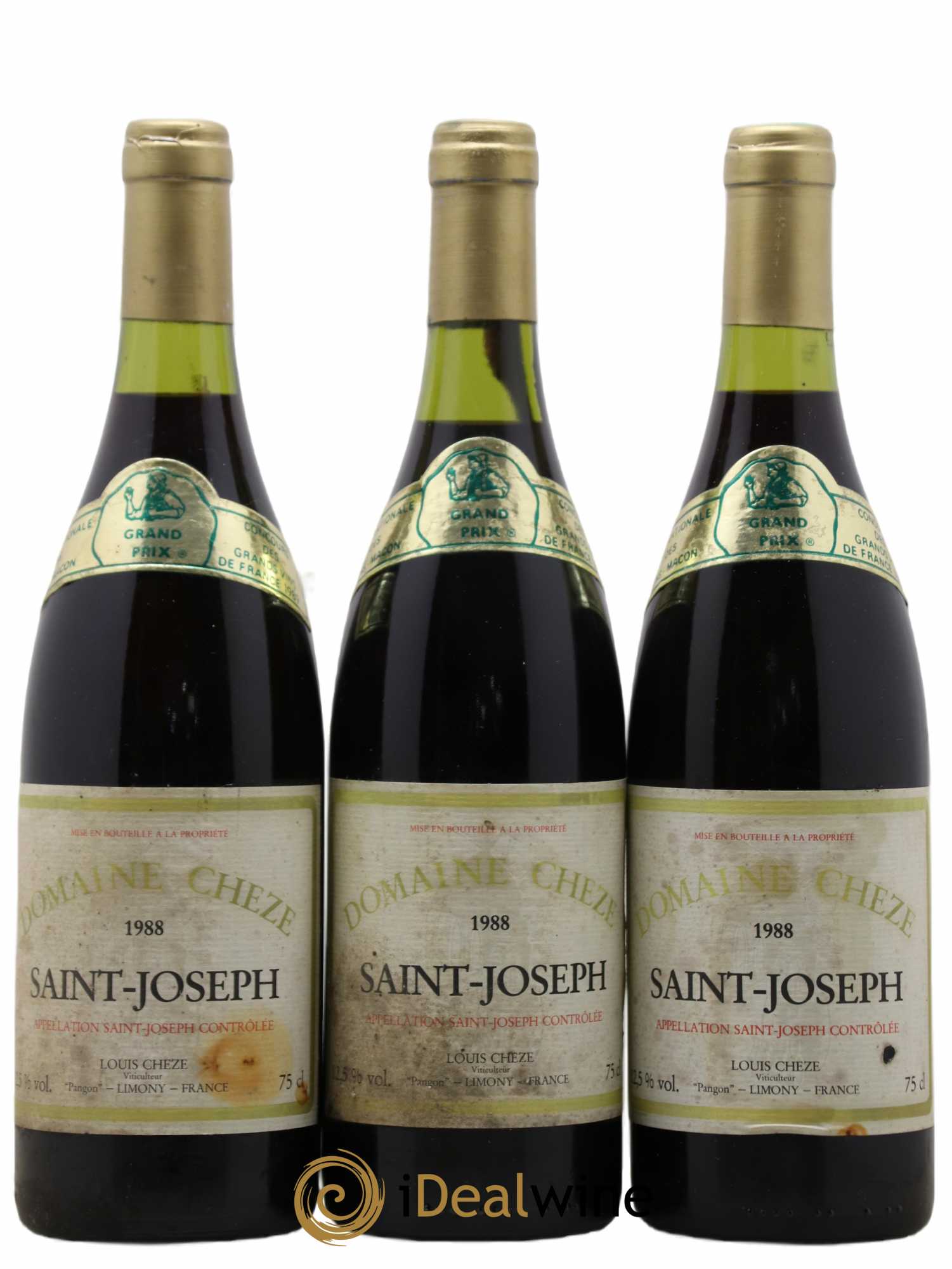 Saint-Joseph Louis Cheze 1988 - Lot de 3 bouteilles - 0