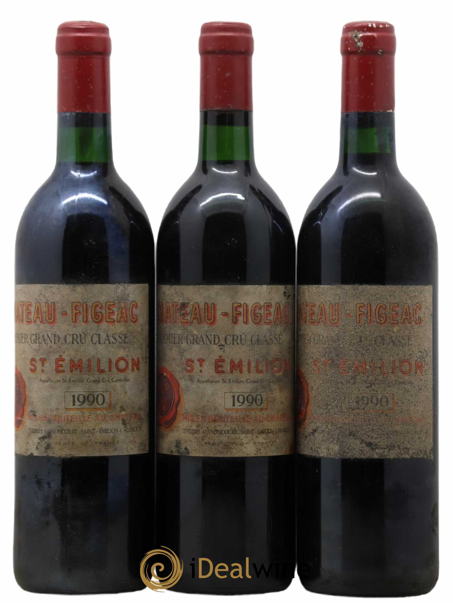 Château Figeac 1er Grand Cru Classé A 1990 - Lot de 3 bouteilles - 0