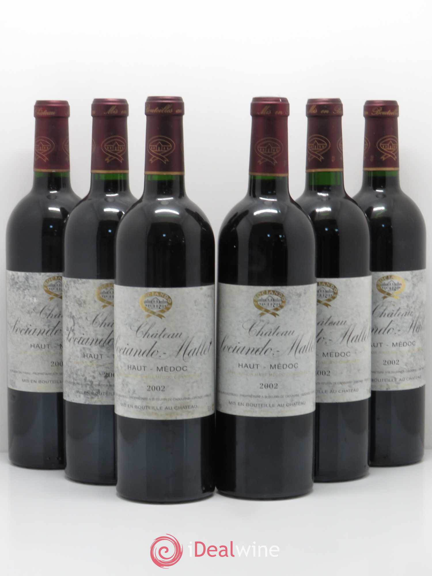 Château Sociando Mallet 2002 - Lot de 6 bouteilles - 0