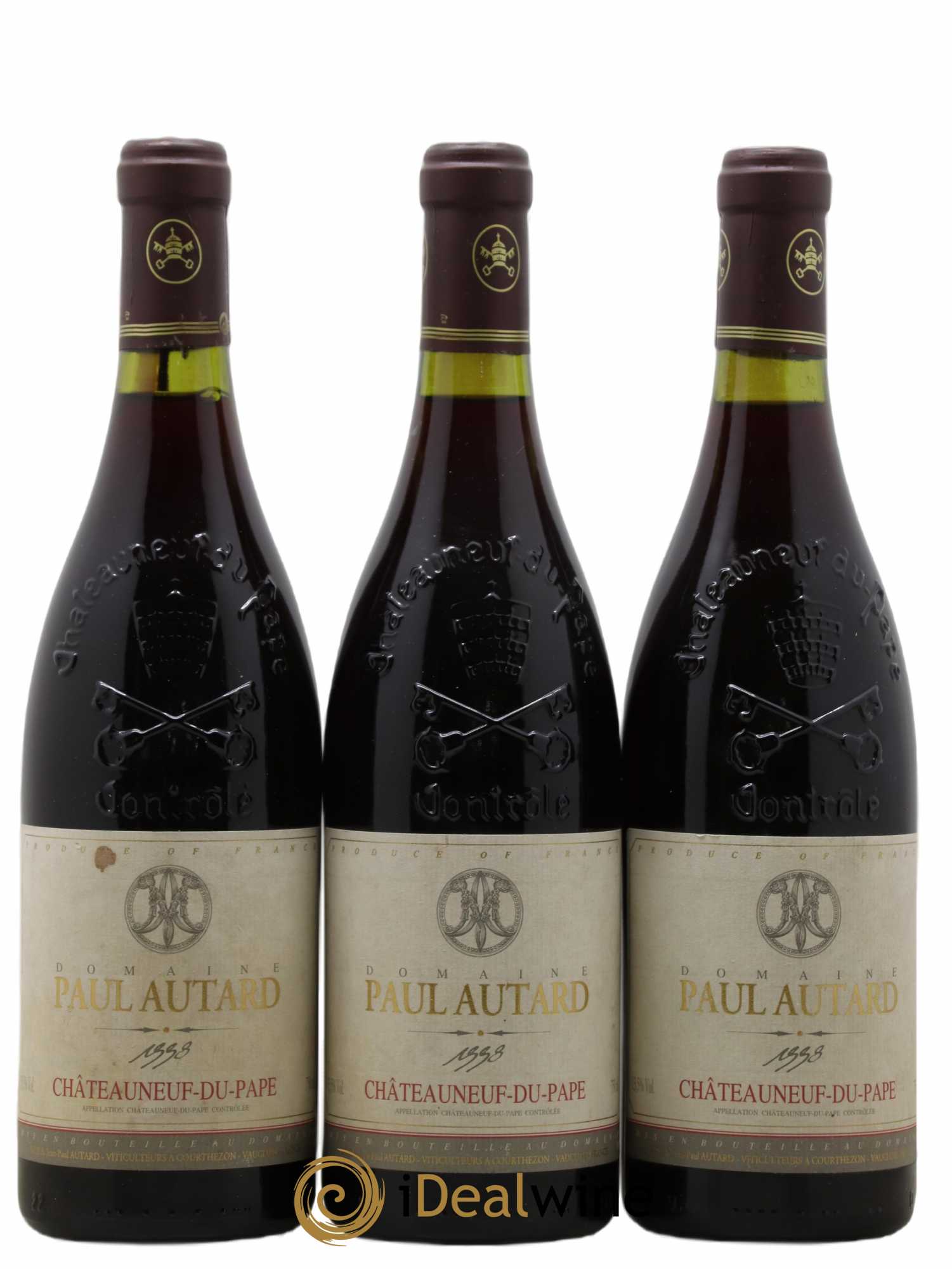 Châteauneuf-du-Pape Domaine Paul Autard Jean-Paul Autard 1998 - Lot de 3 bouteilles - 0
