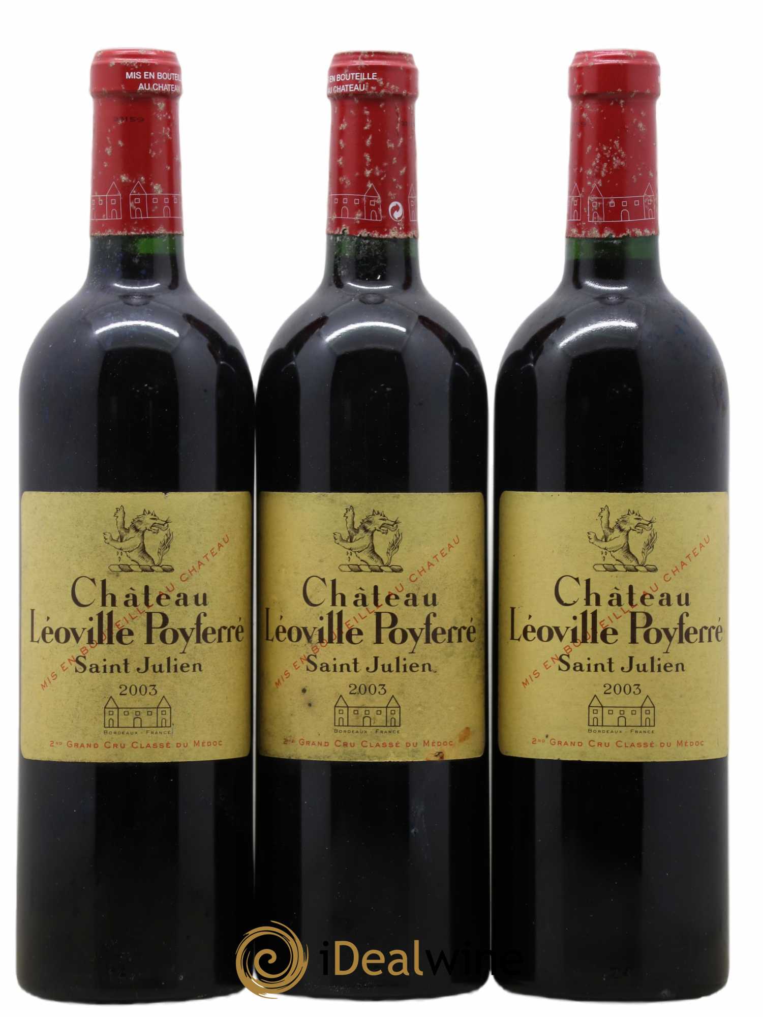 Château Léoville Poyferré 2ème Grand Cru Classé 2003 - Lot de 3 bouteilles - 0