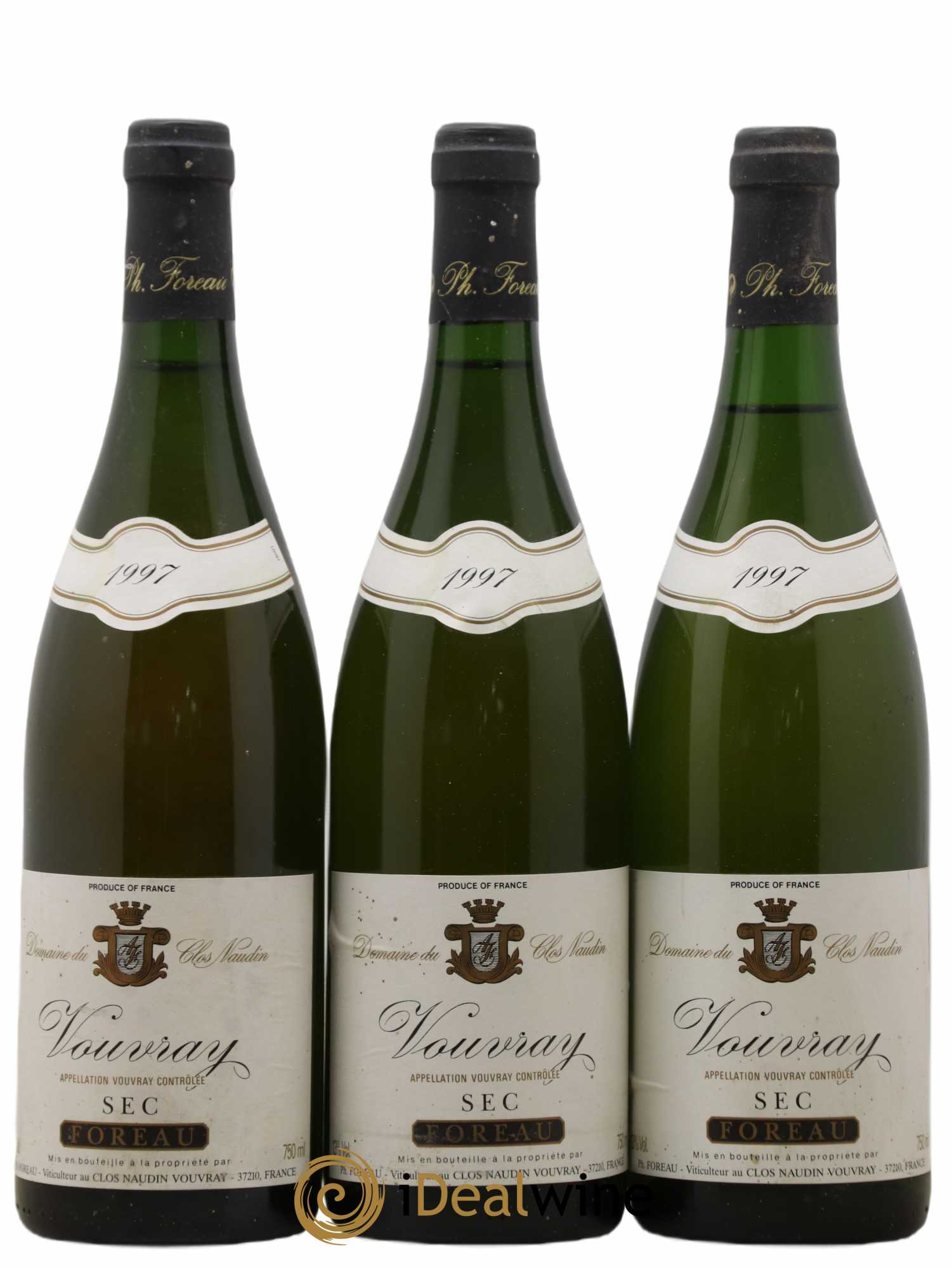 Vouvray Sec Clos Naudin - Philippe Foreau 1997 - Lot de 3 bouteilles - 0