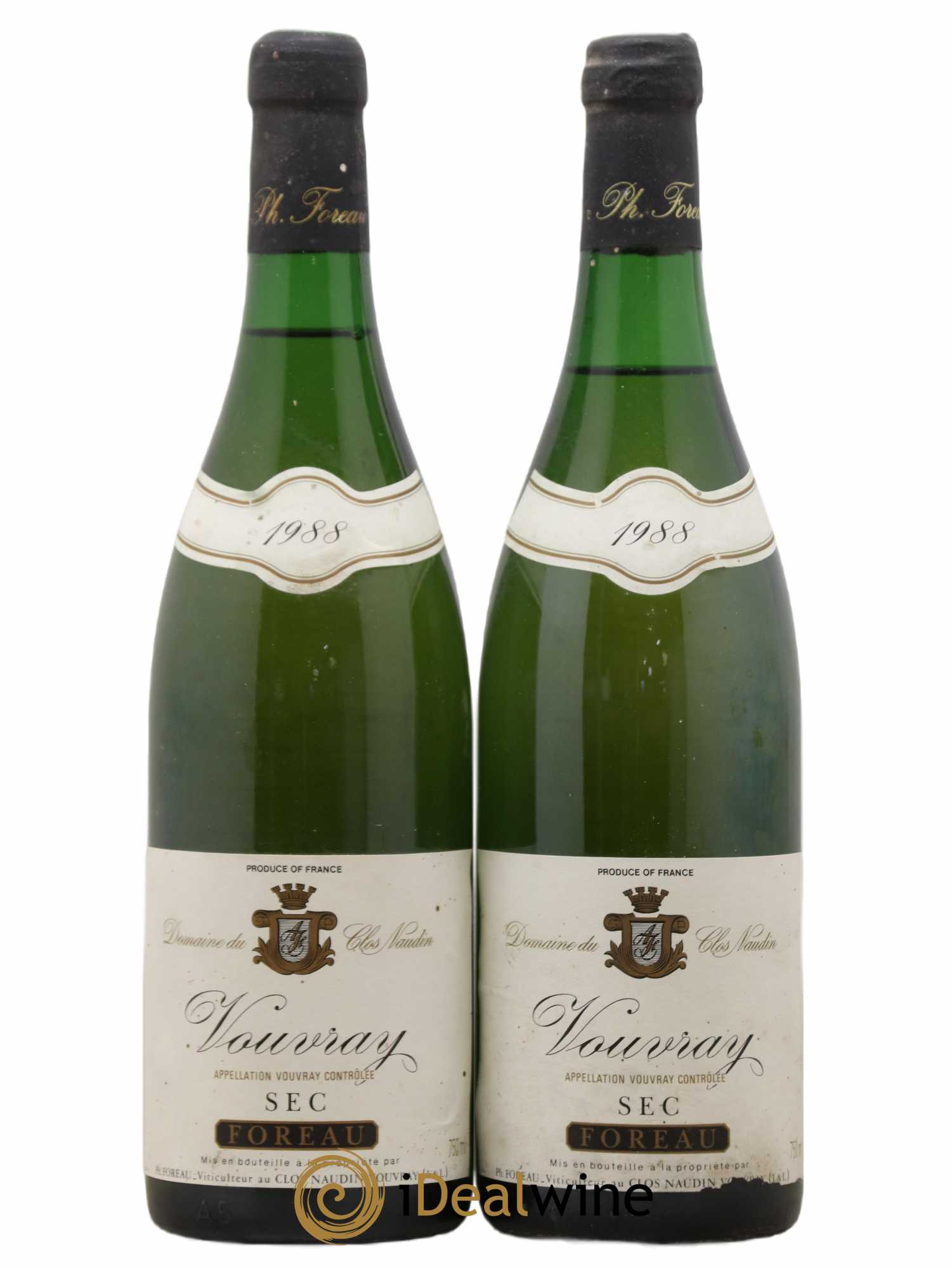 Vouvray Sec Clos Naudin - Philippe Foreau 1988 - Posten von 2 Flaschen - 0
