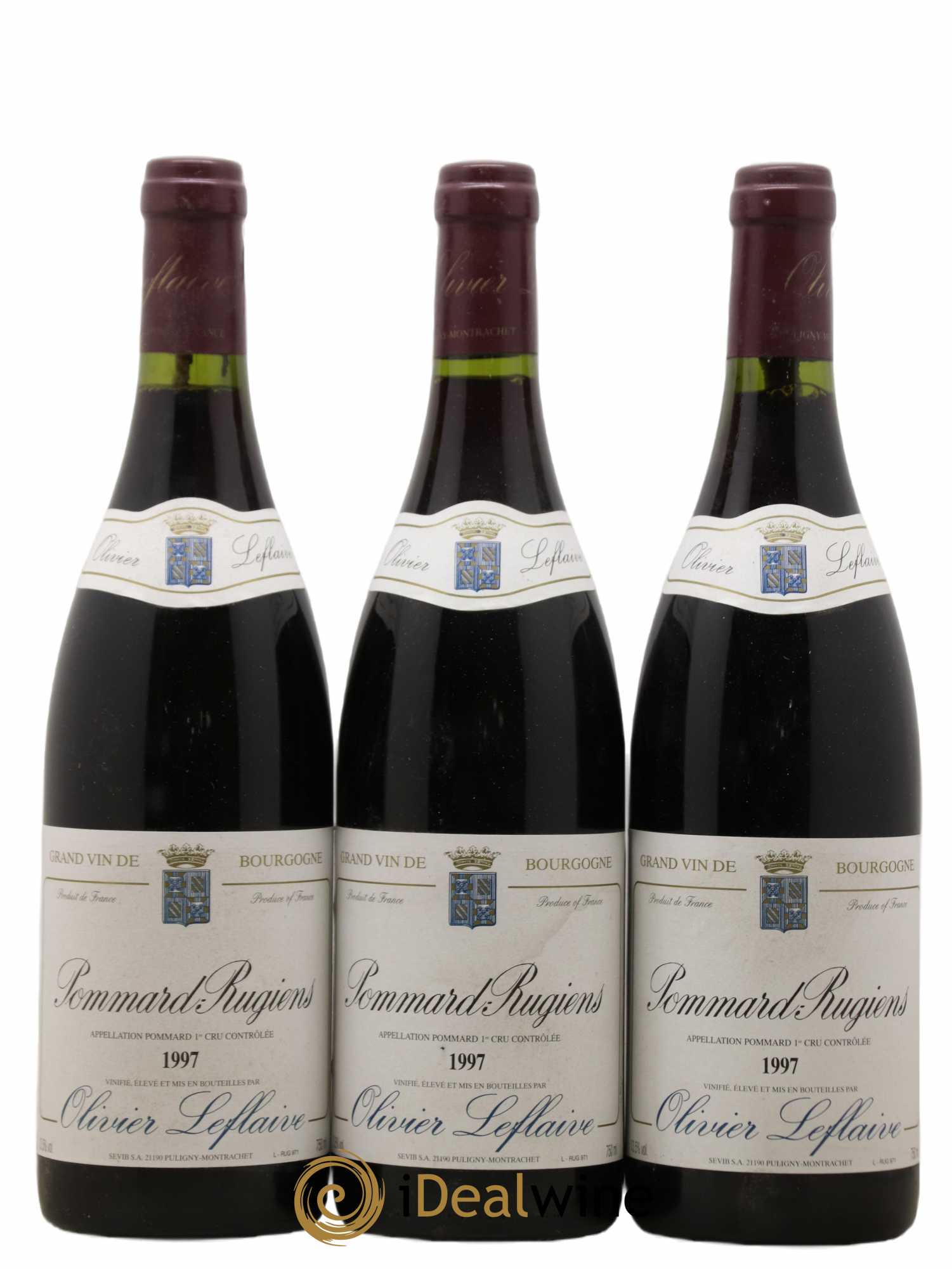 Pommard 1er Cru Rugiens Olivier Leflaive 1997 - Lot de 3 bouteilles - 0