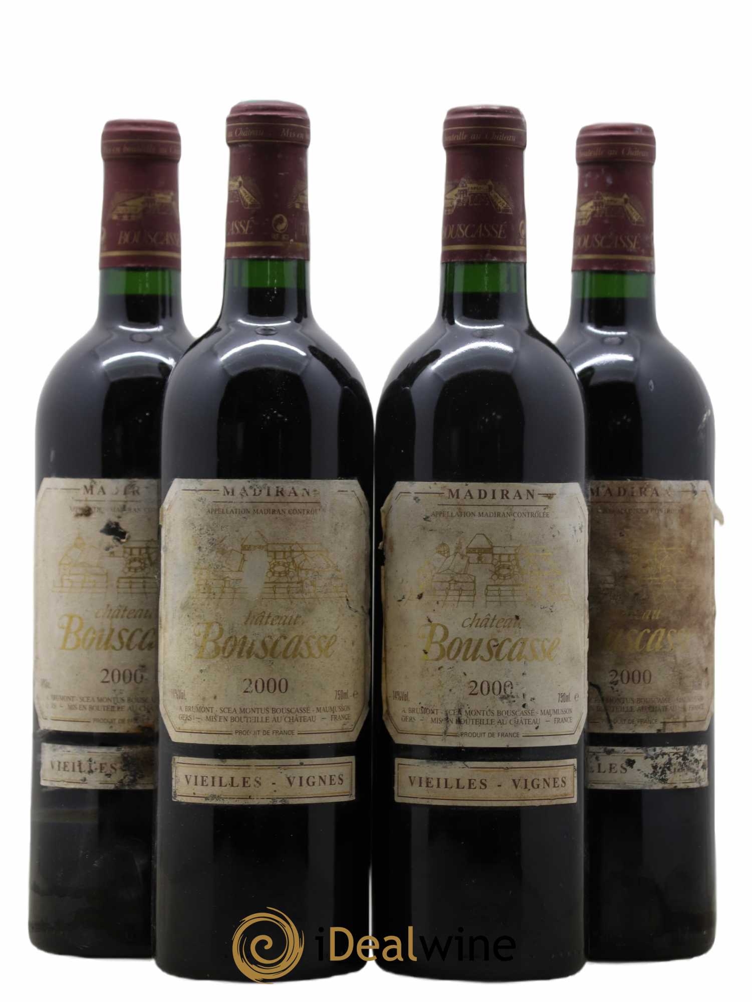 Madiran Château Bouscassé Alain Brumont Vieilles vignes 2000 - Lot de 4 bouteilles - 0