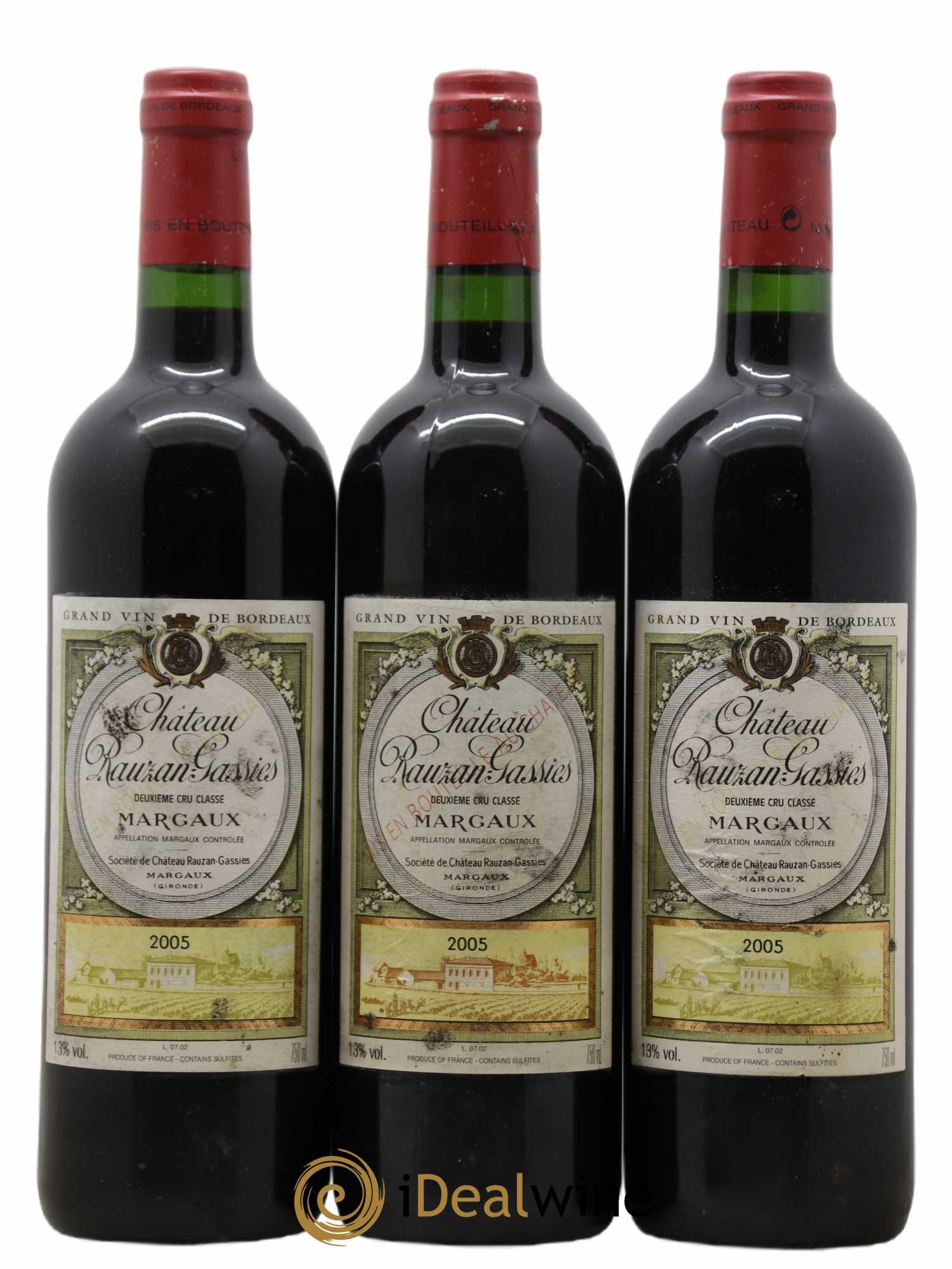 Château Rauzan-Gassies 2ème Grand Cru Classé 2005 - Lot de 3 bouteilles - 0
