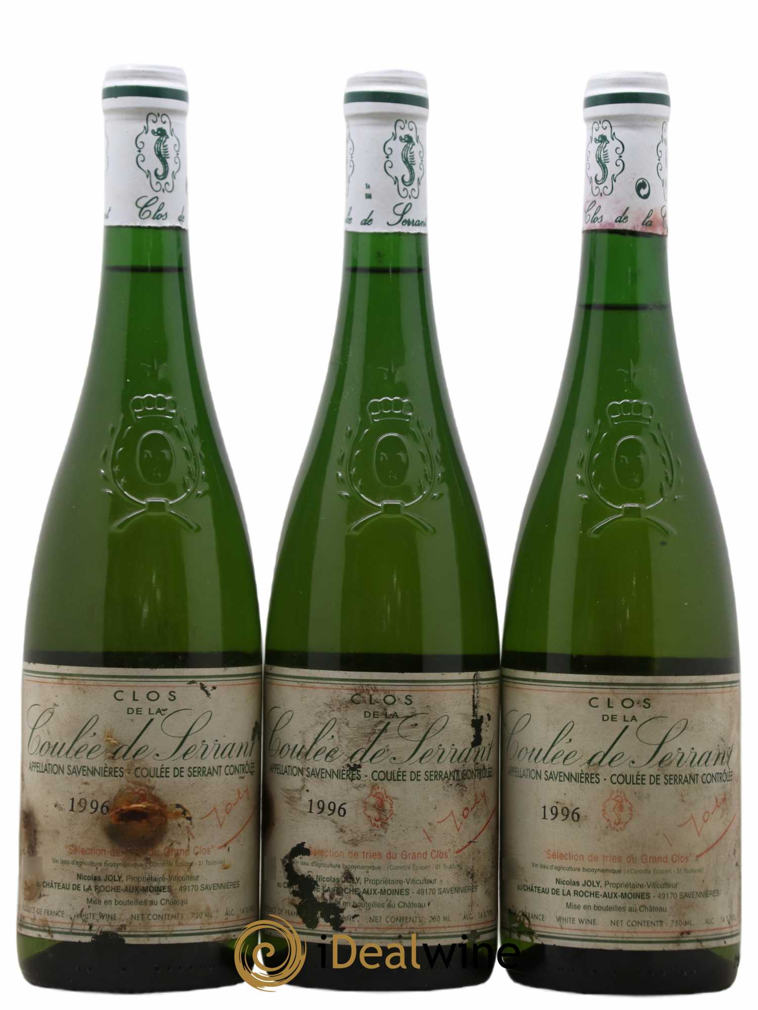 Savennières Clos de la Coulée de Serrant Moelleux Vignobles de la Coulée de Serrant - Nicolas Joly Sélection de tries du Grand Clos 1996 - Lotto di 3 bottiglie - 0