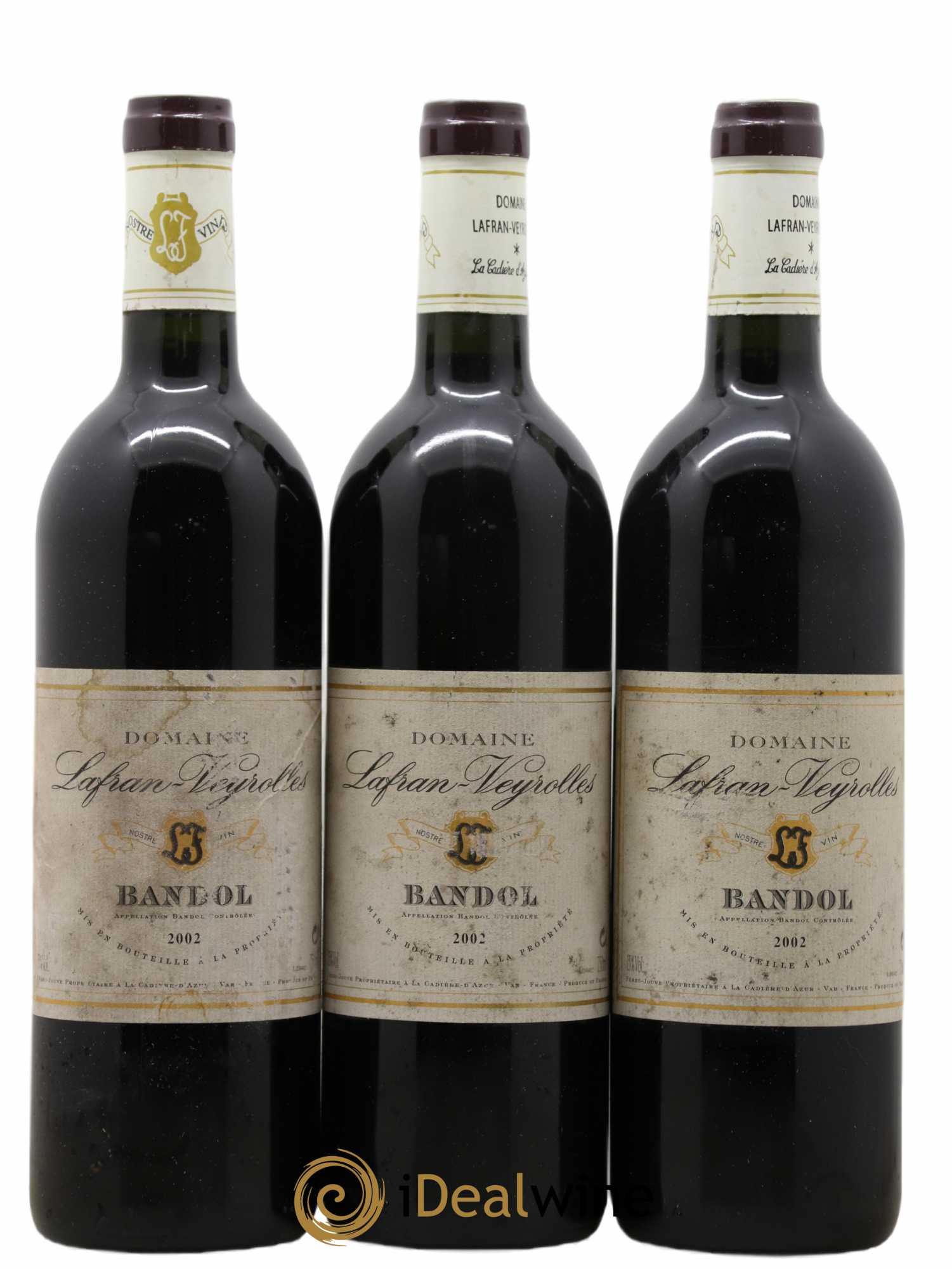 Bandol Lafran-Veyrolles 2002 - Lot de 3 bouteilles - 0