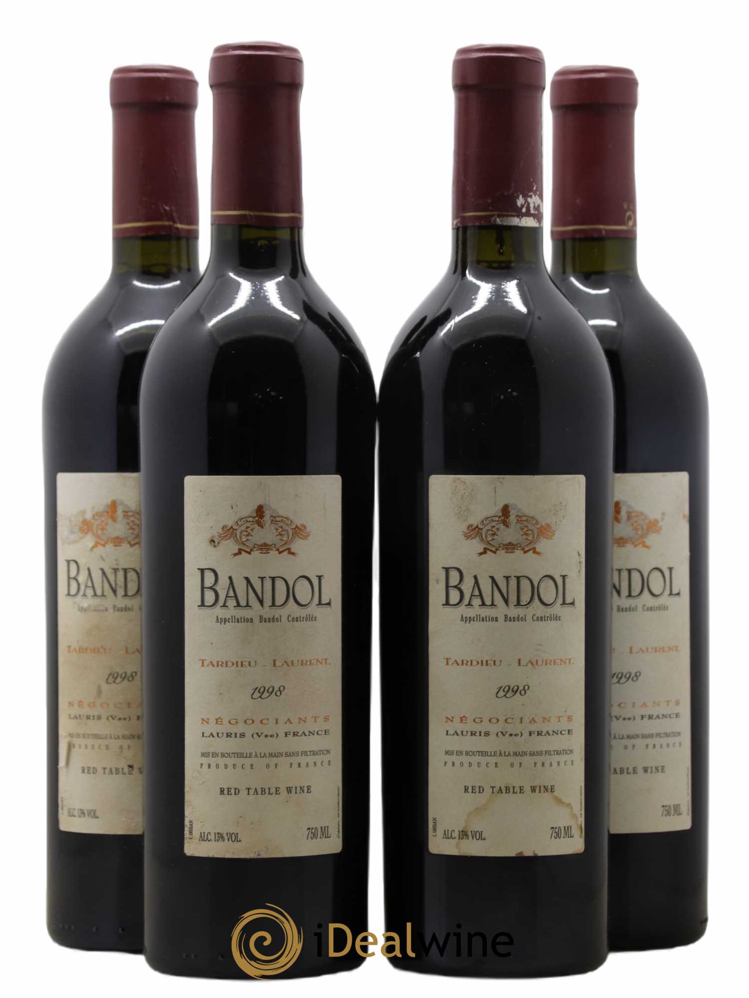 Bandol Domaine Tardieu Laurent 1998 - Lot de 4 bouteilles - 0